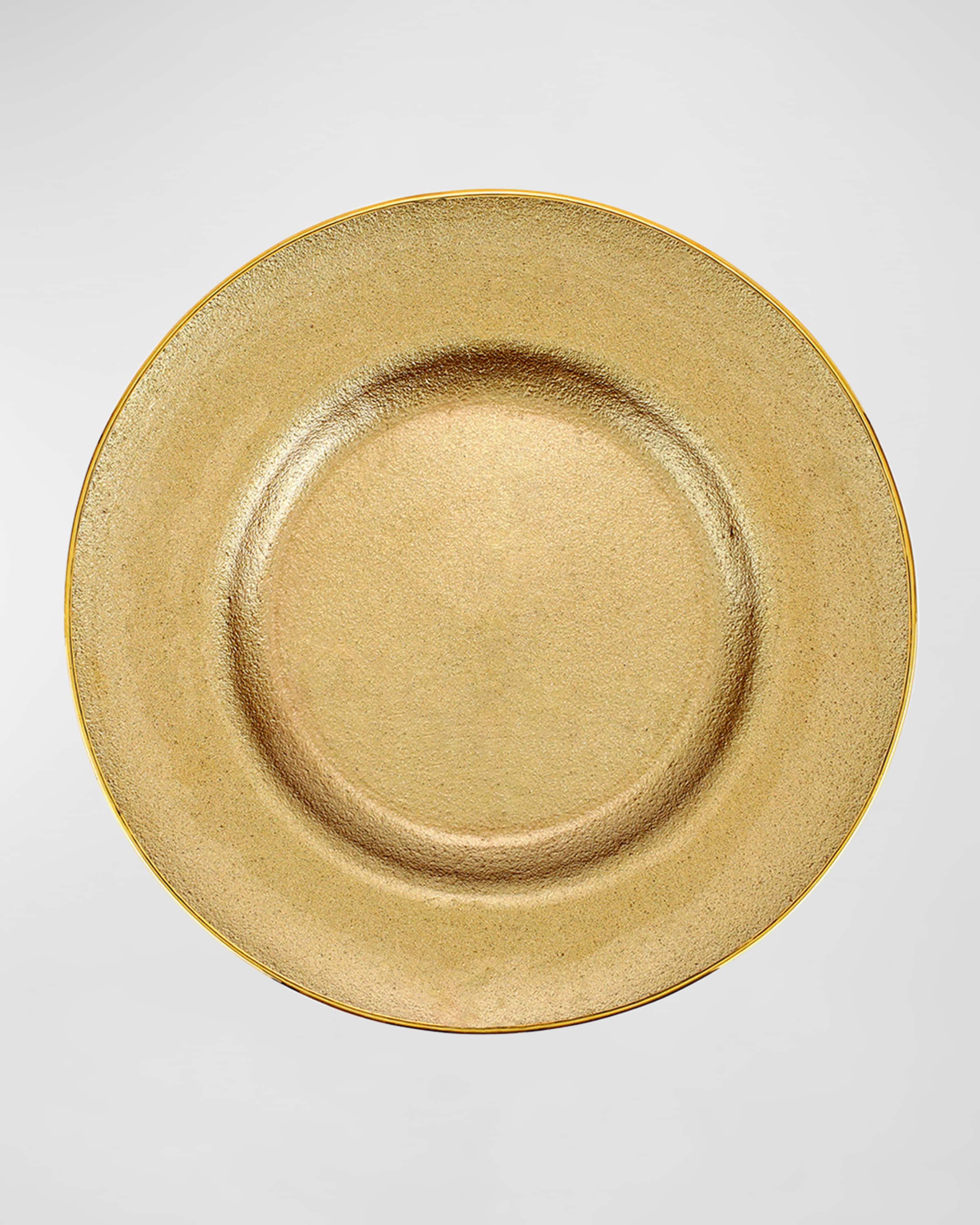 Vietri Metallic Golden Glass Dinner Plate