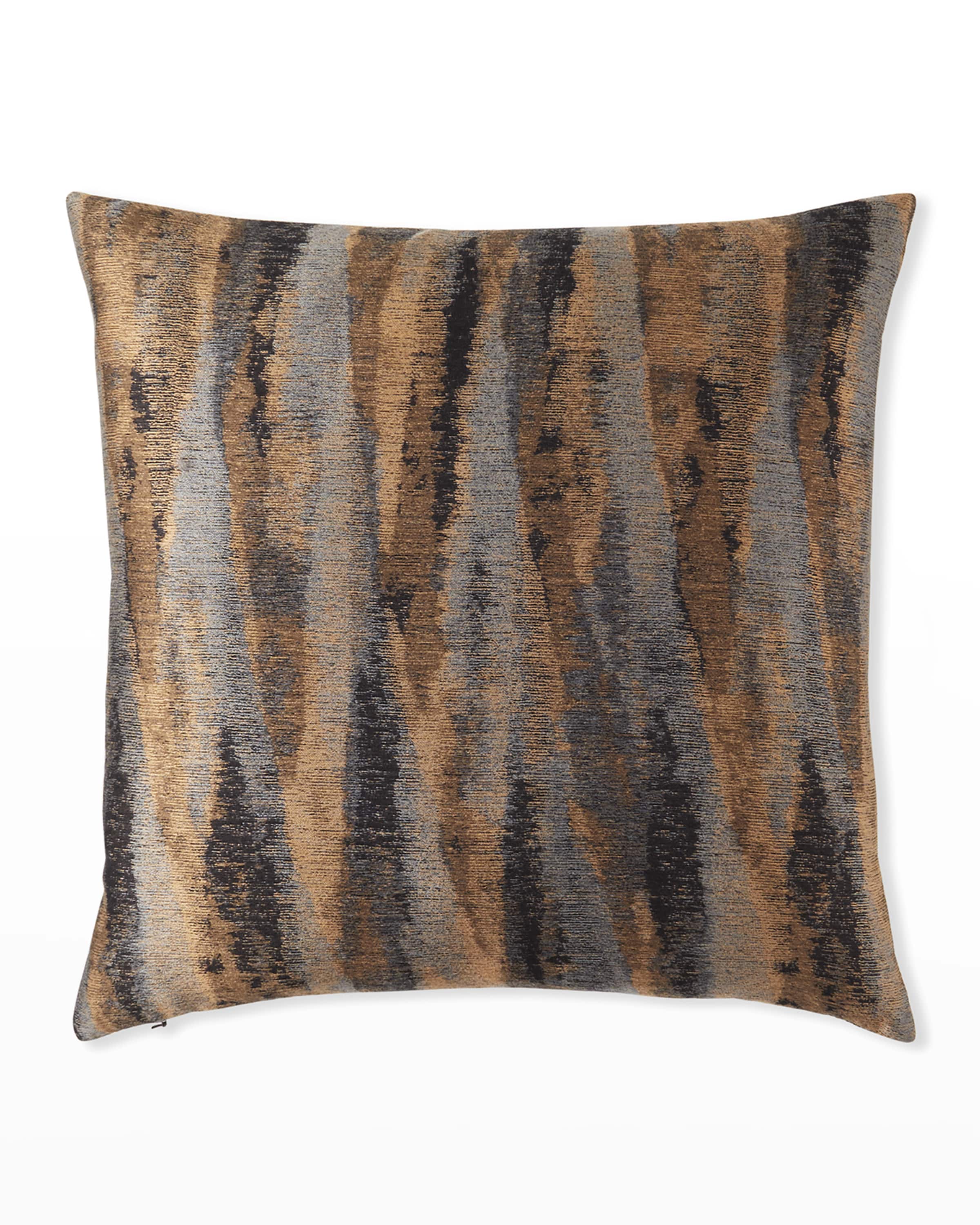 Uma Velvet Decorative Pillow in Teal, Charcoal, Gold & Gray
