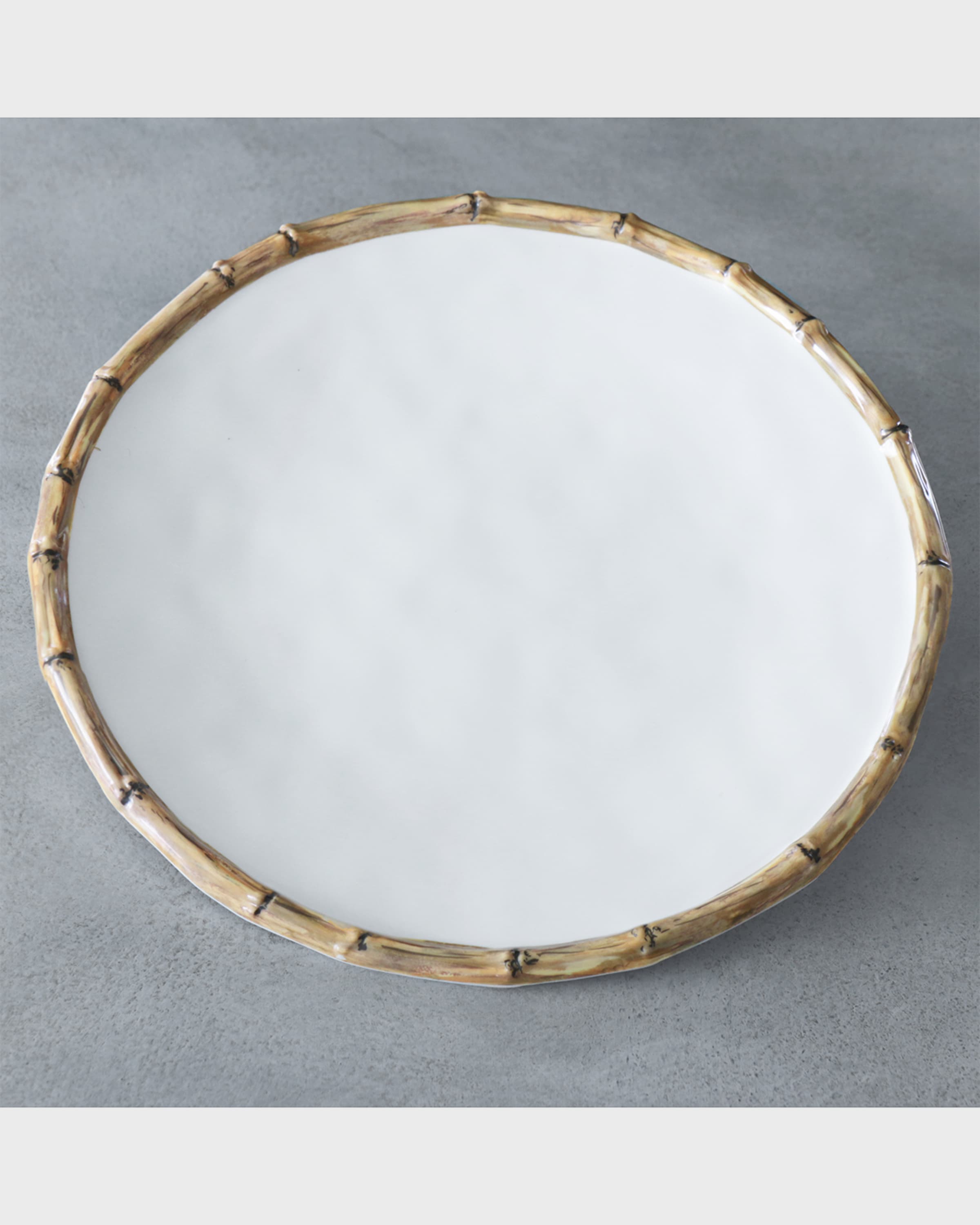 Beatriz Ball VIDA Bamboo 11" Dinner Plates, Set of 4 (White and Natural)