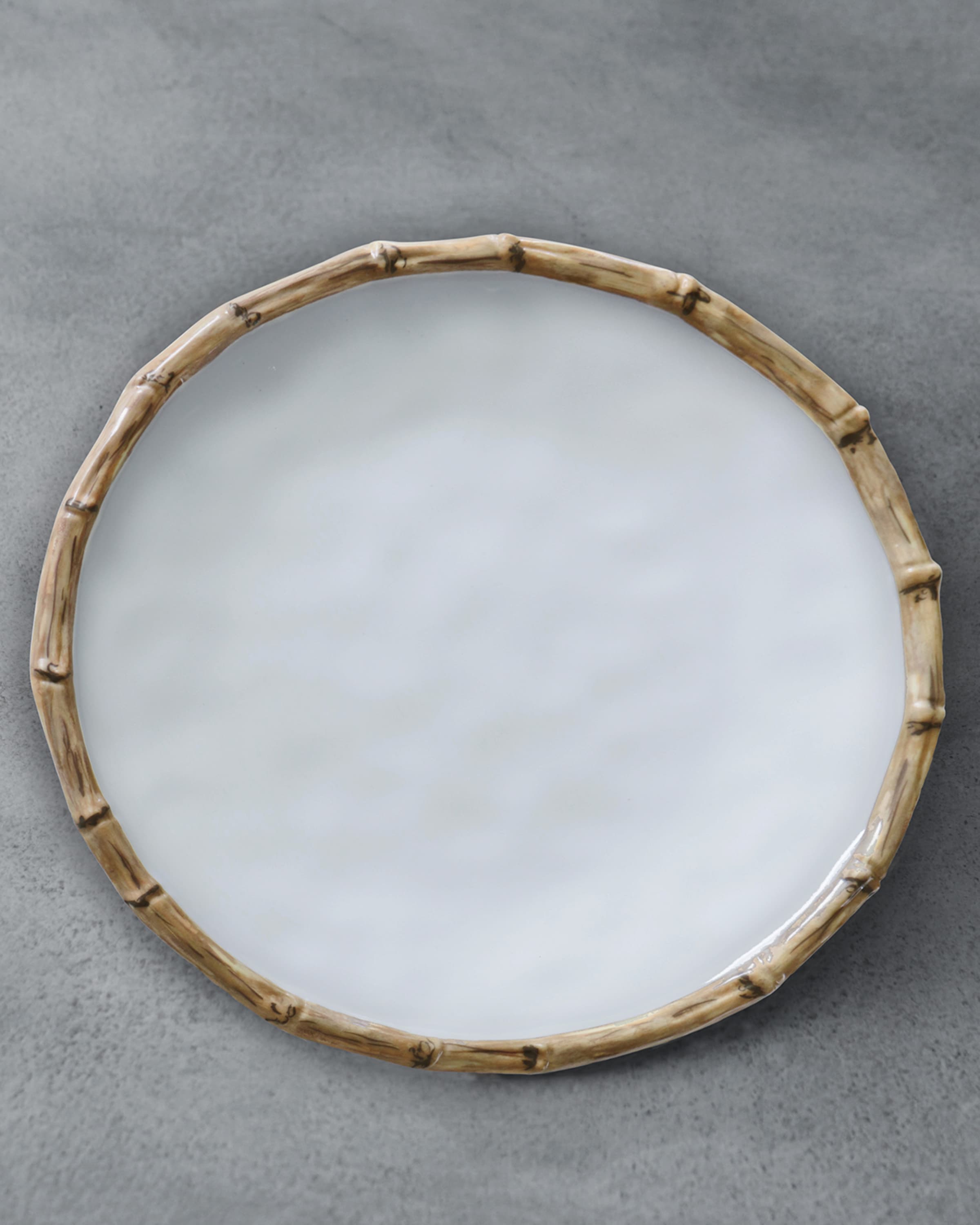 Beatriz Ball VIDA Bamboo 9" Salad Plates, Set of 4 (White and Natural)