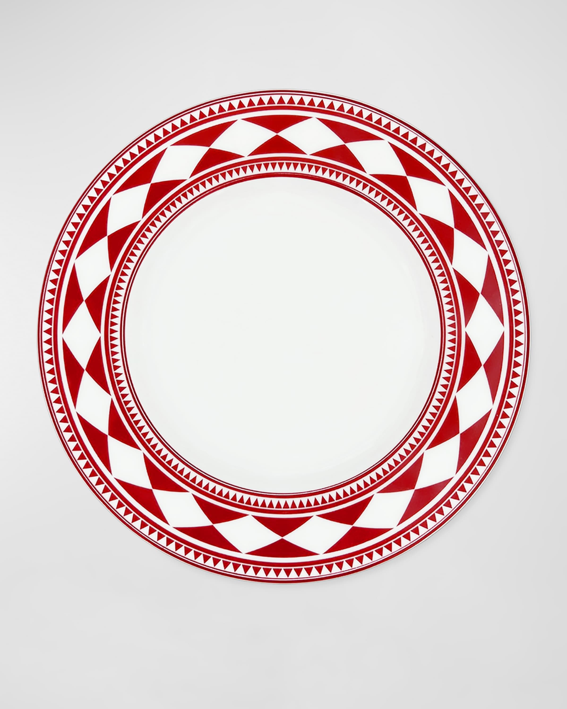 Caskata Fez Crimson Rimmed Salad Plates - Set of 4