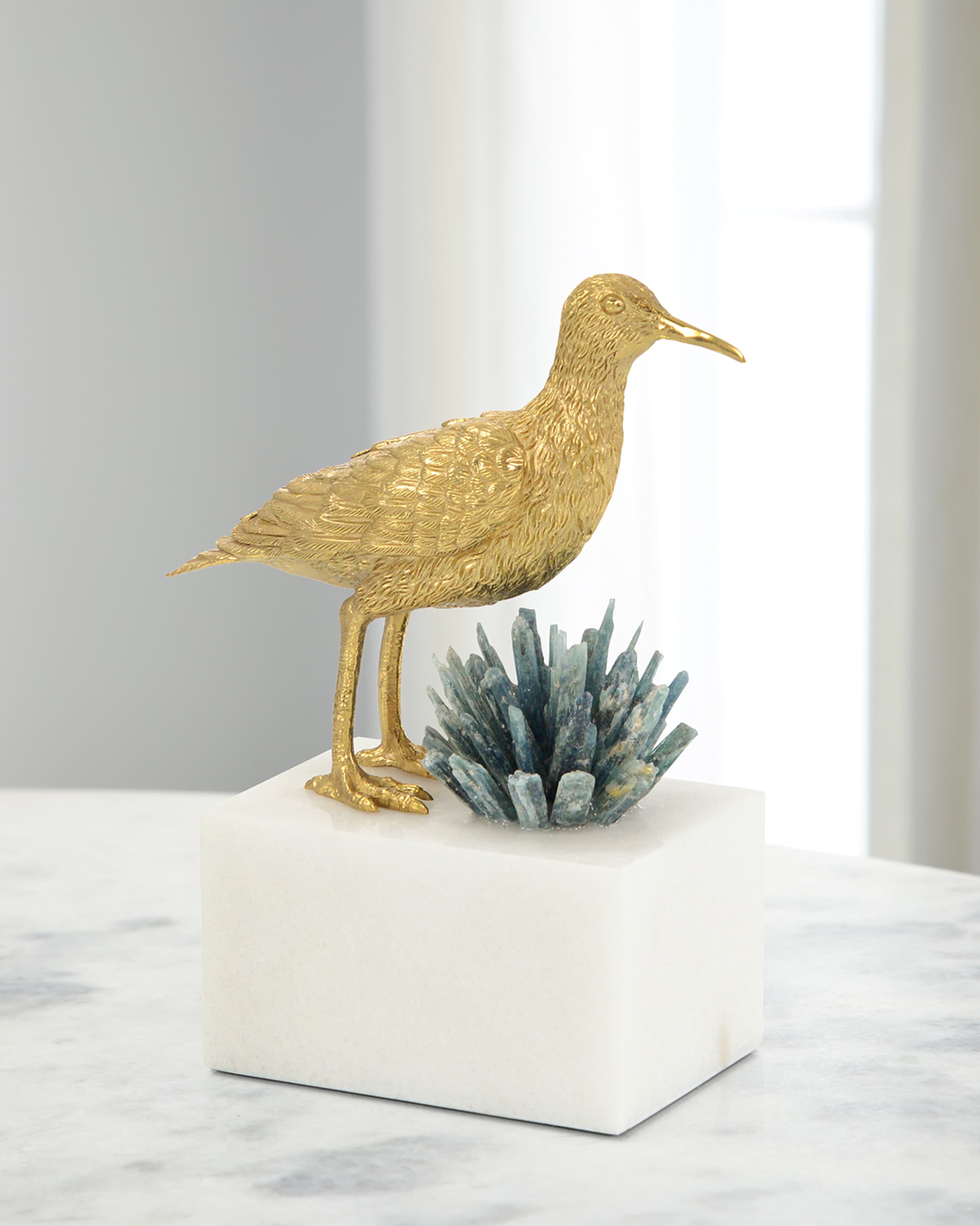John-Richard Collection Brass Seagull and Cyanite Sculpture I