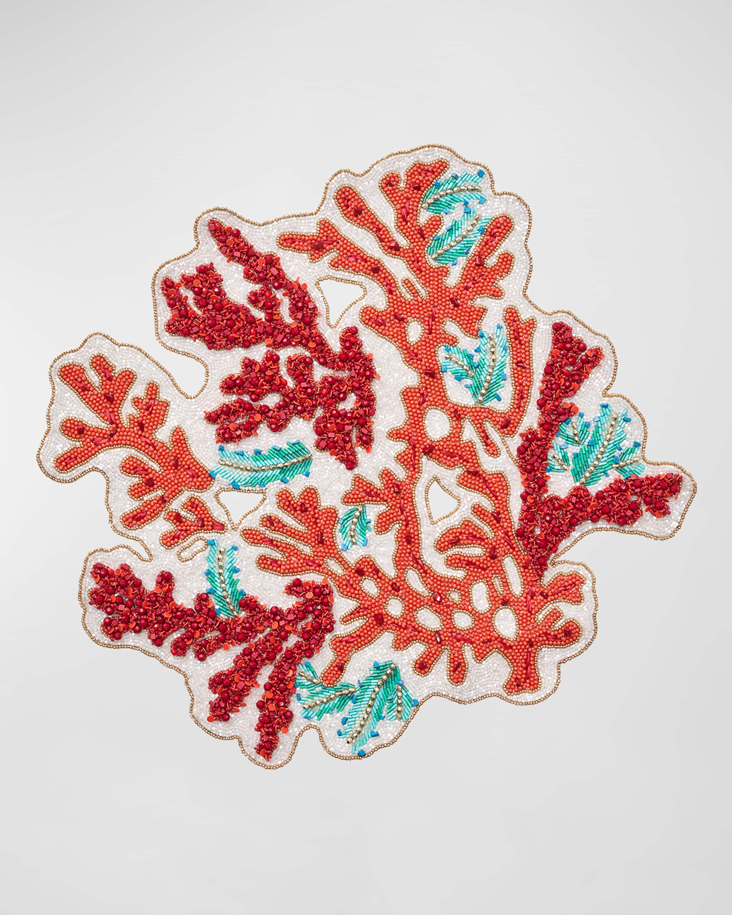 Kim Seybert Beaded Coral Spray Placemat