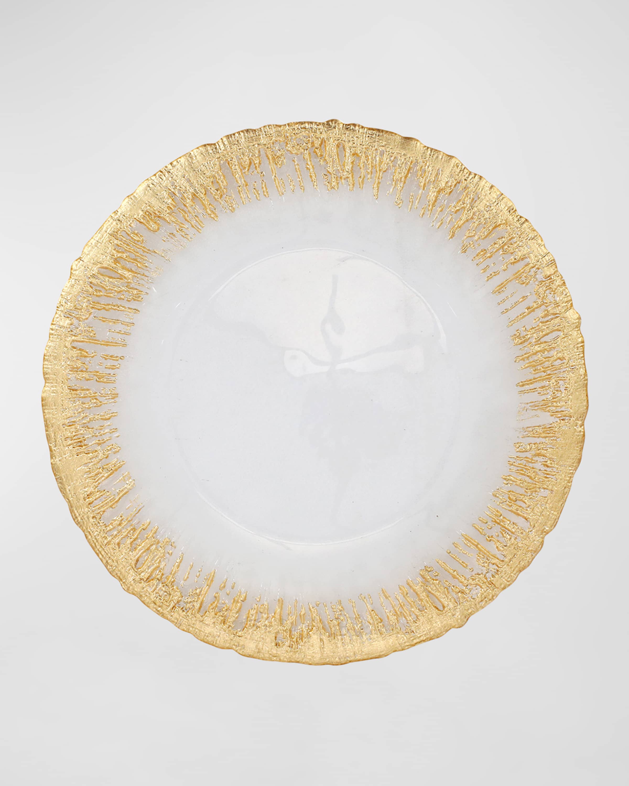 Vietri Rufolo Glass Metallic Brushstroke Dinner Plate