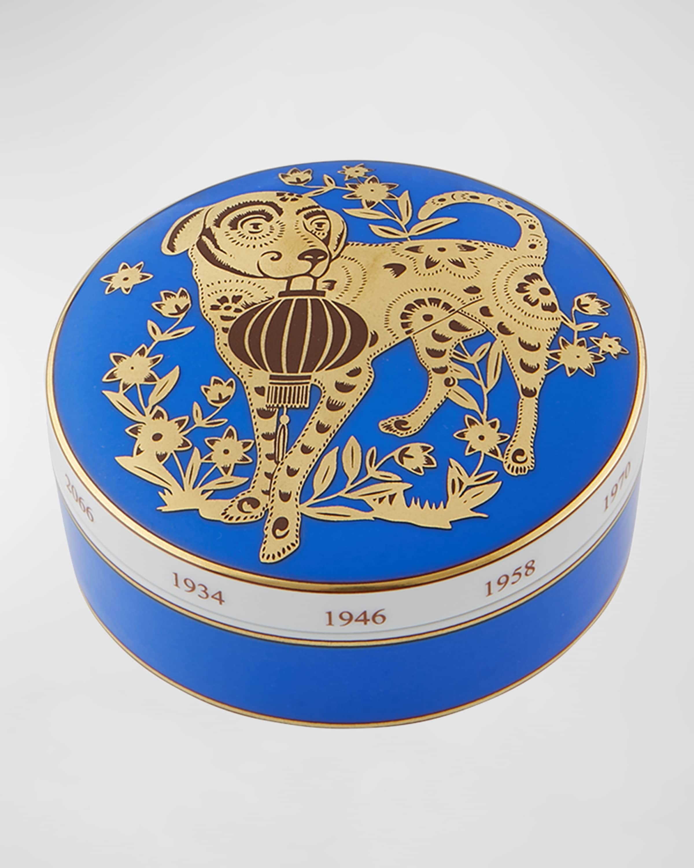 Vista Alegre Large Round Box, Dog 