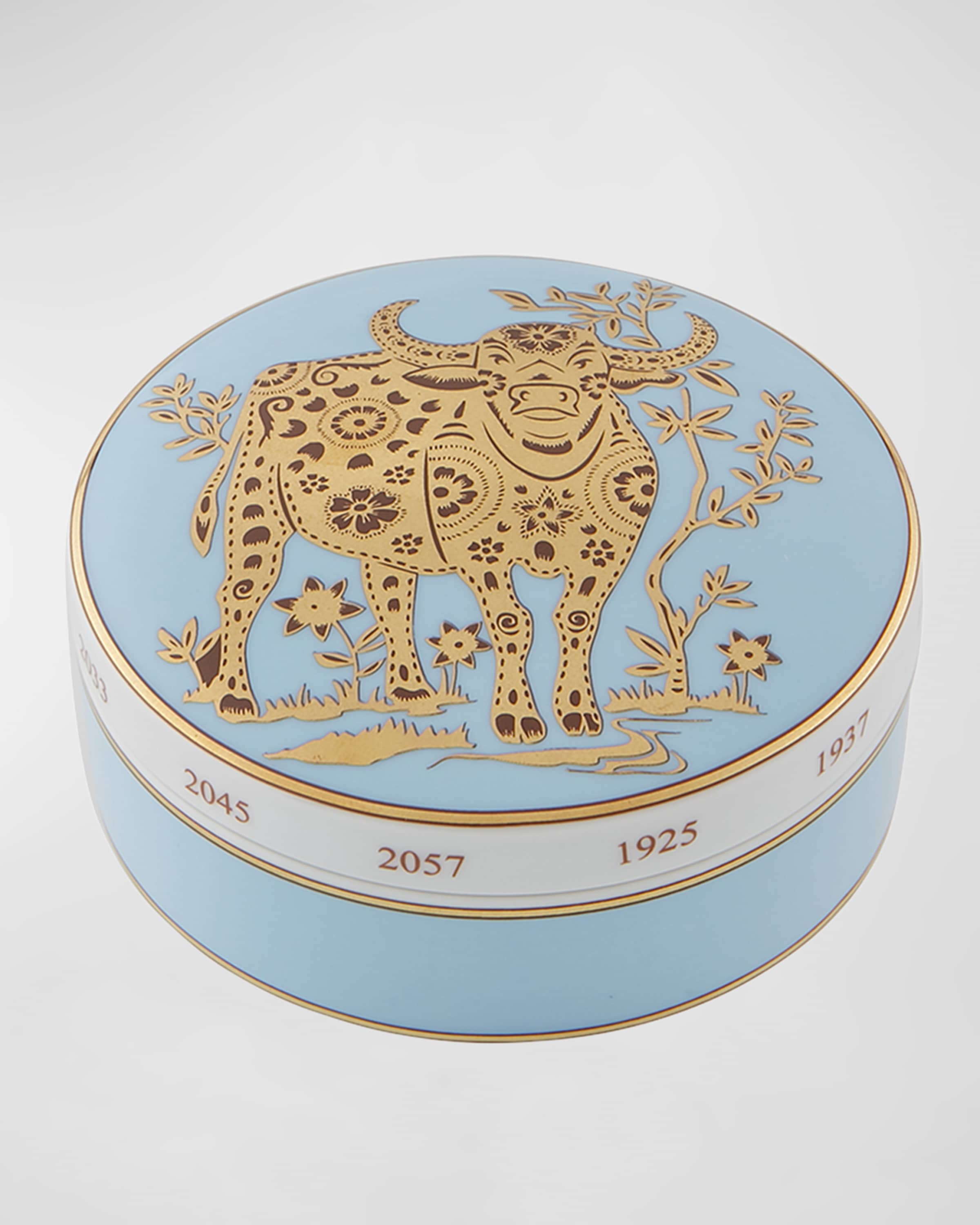 Vista Alegre Large Round Box, Ox 