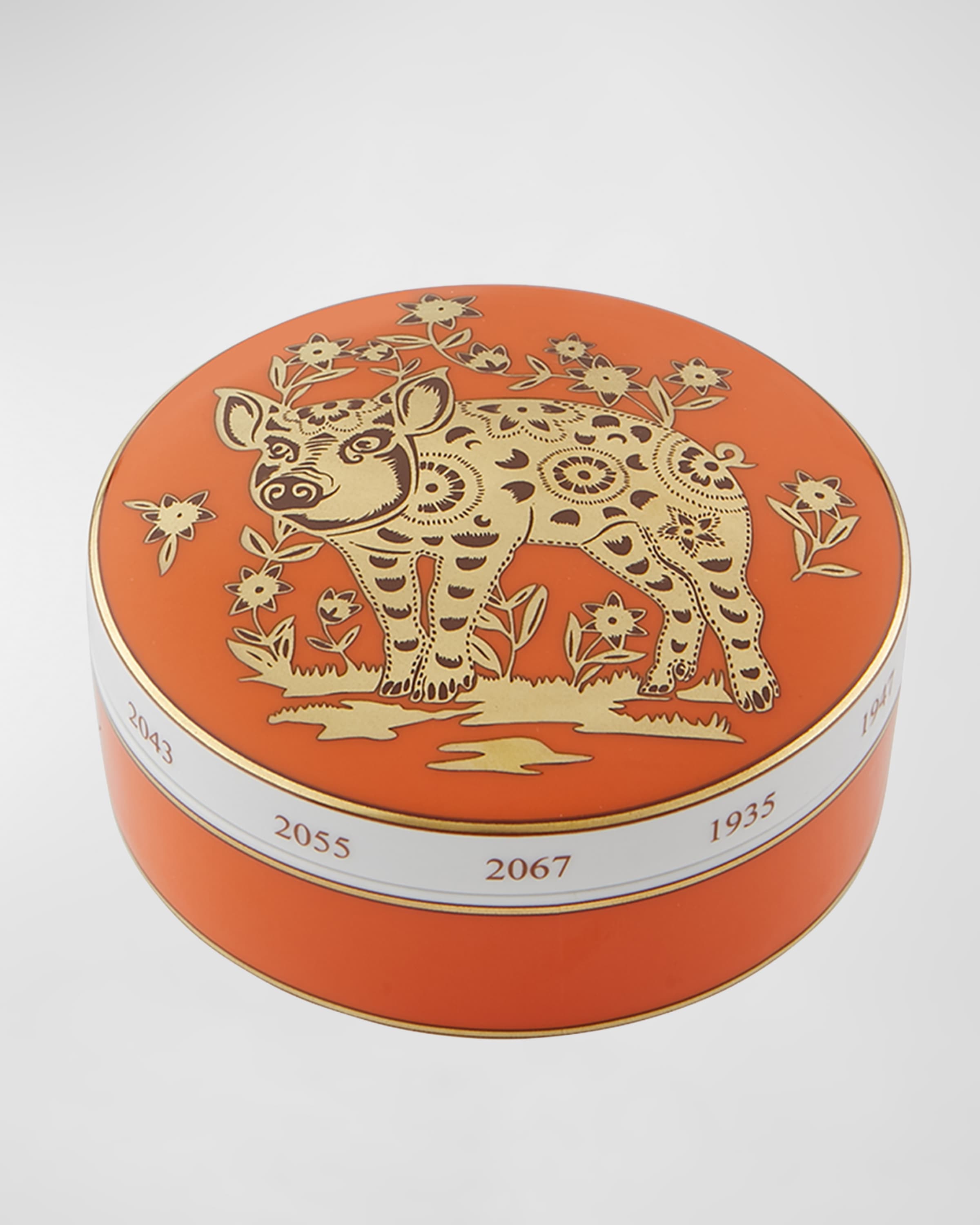 Vista Alegre Large Round Box, Pig