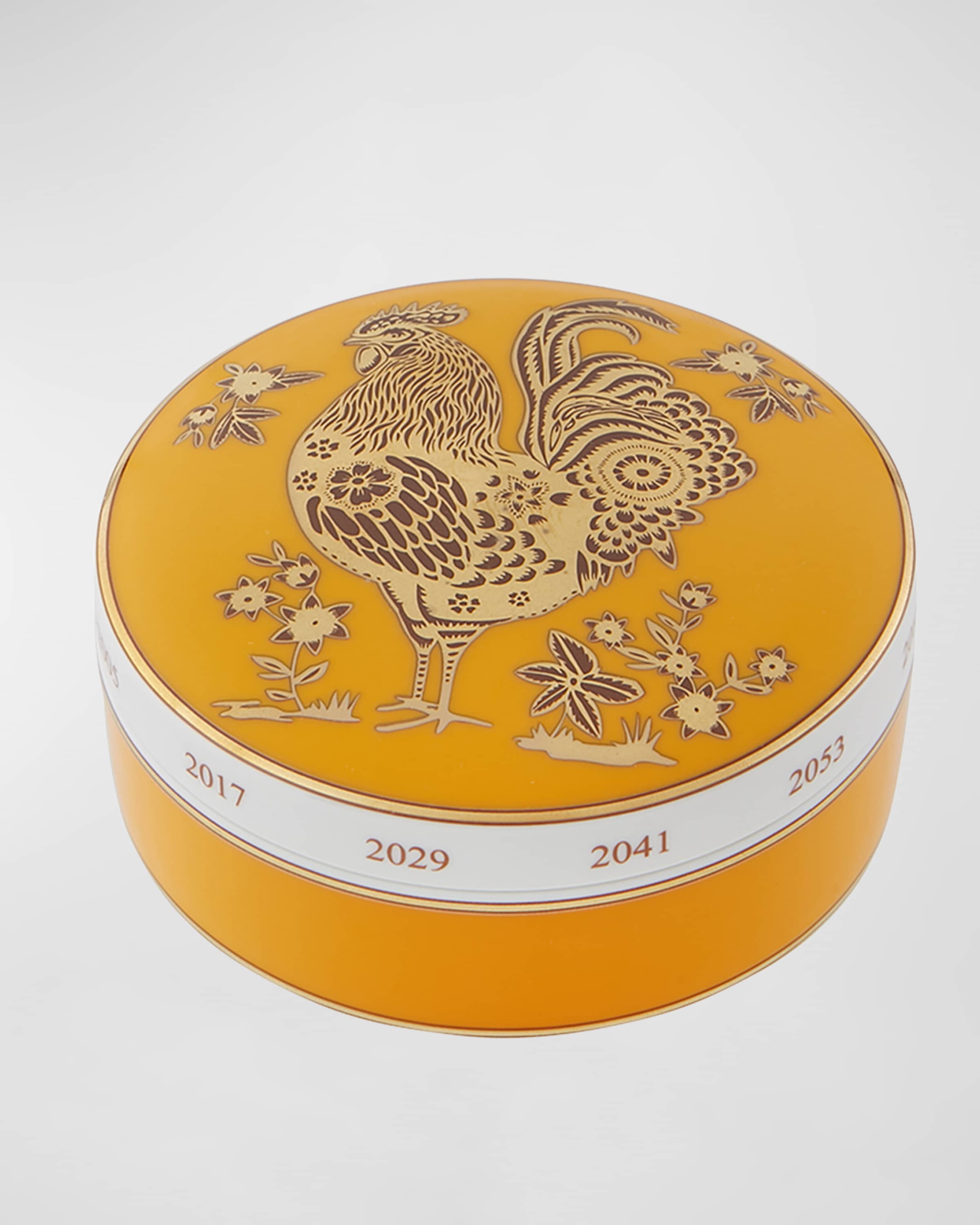 Vista Alegre Large Round Box, Rooster 