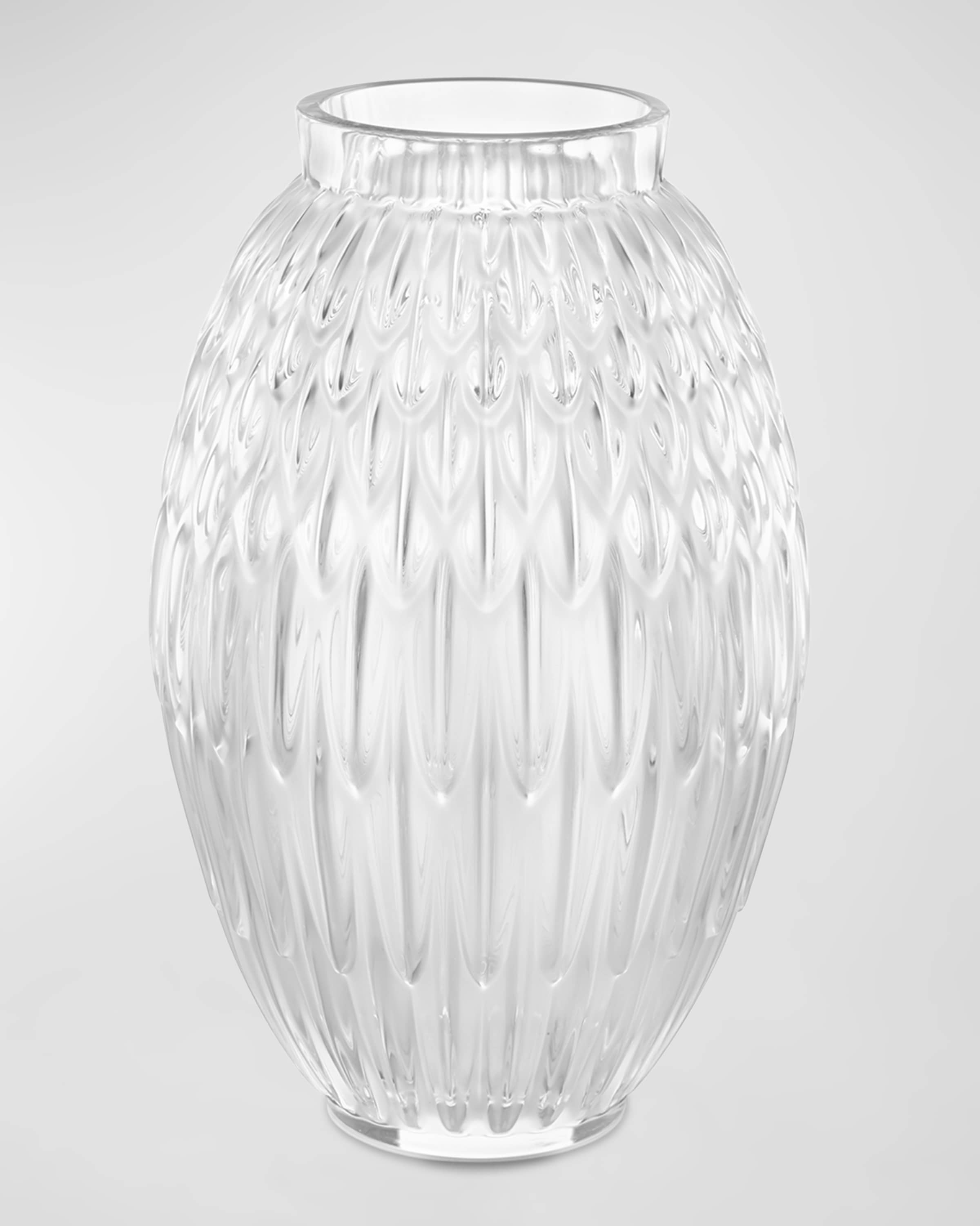 Lalique Plumes Clear Vases & Matching Items Horchow
