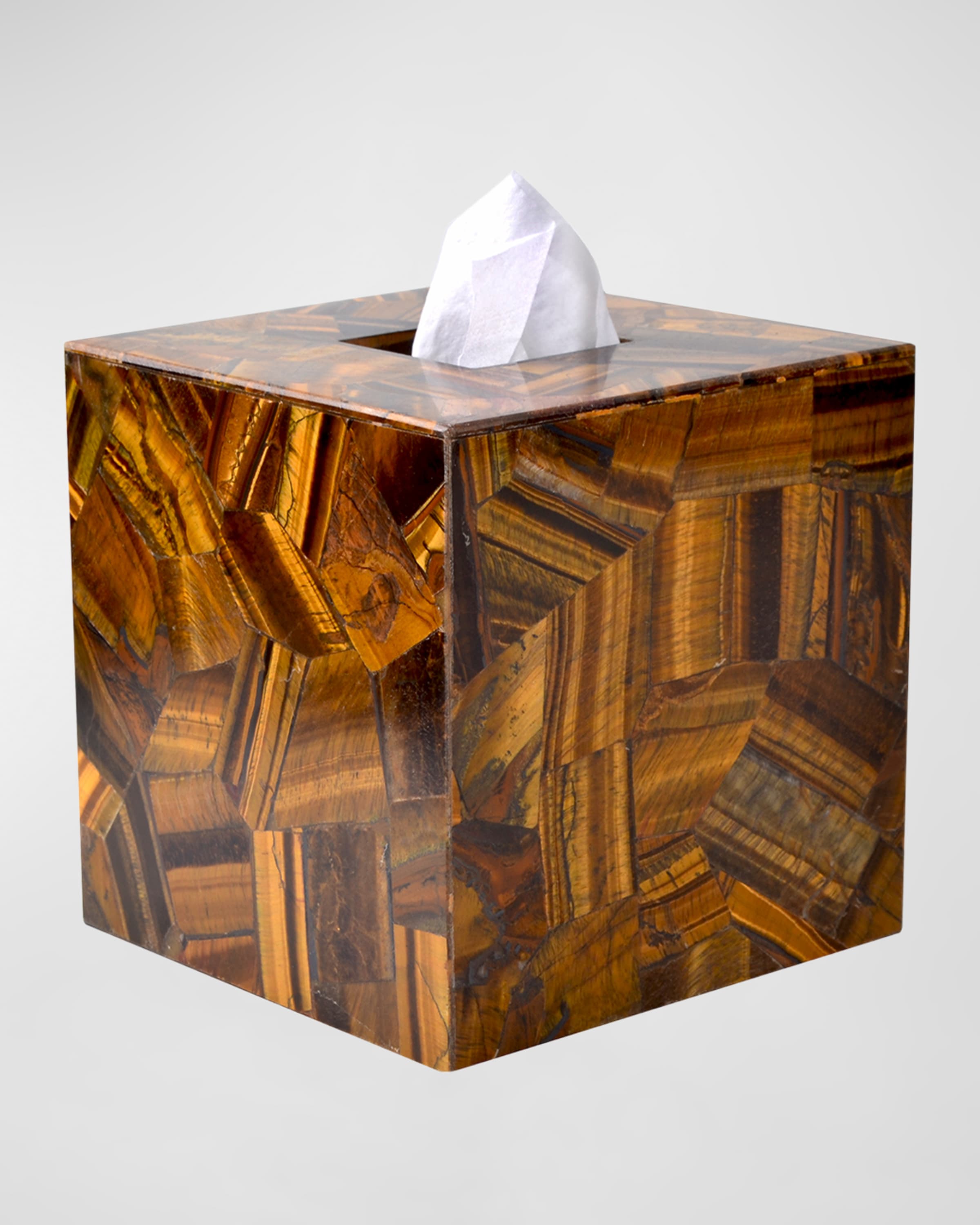 Mike & Ally Taj Random Tiger Eye Boutique Tissue Holder 