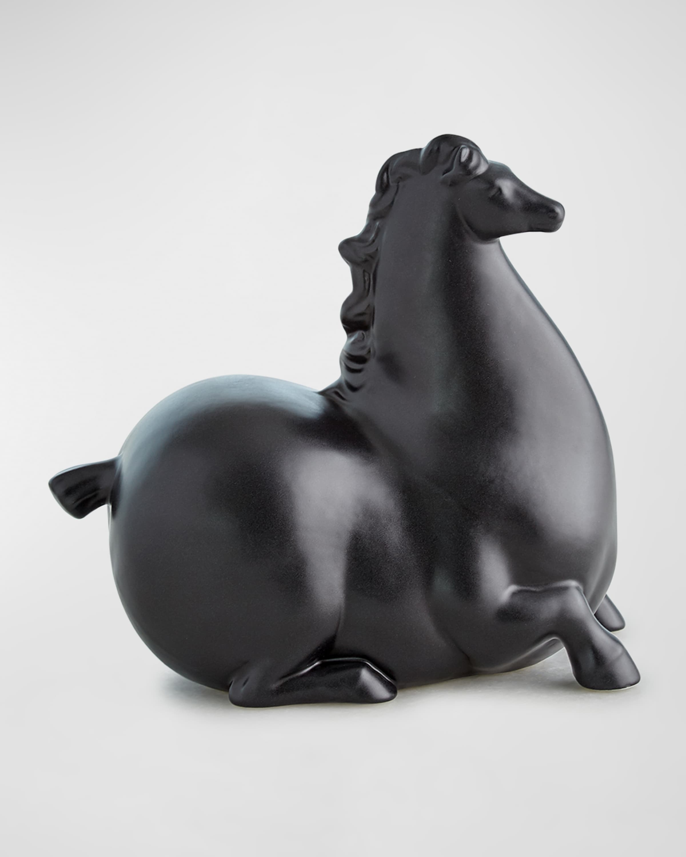 Global Views Libertino Horse Sculpture - Matte Black 