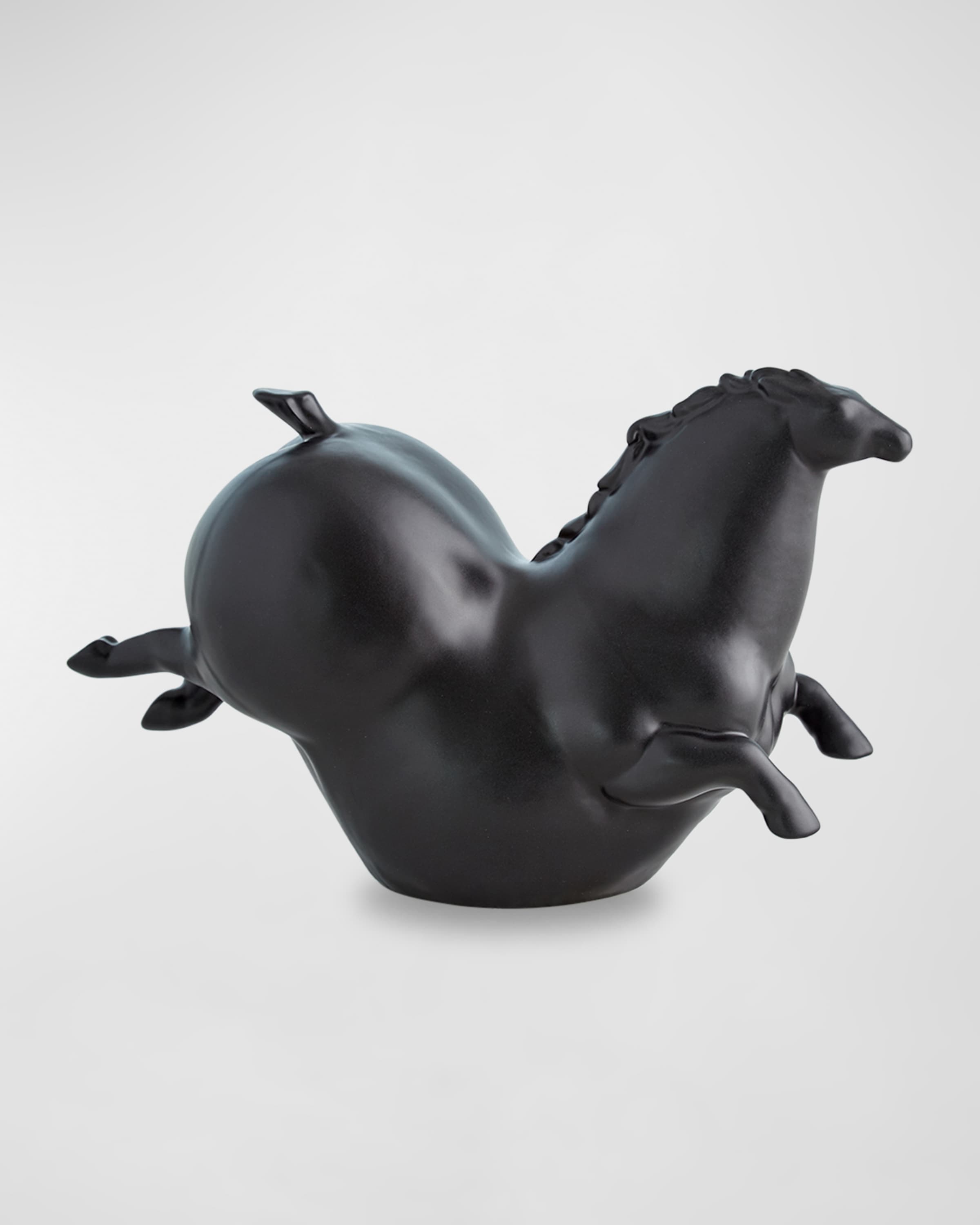 Global Views Friesian Horse Sculpture - Matte Black 