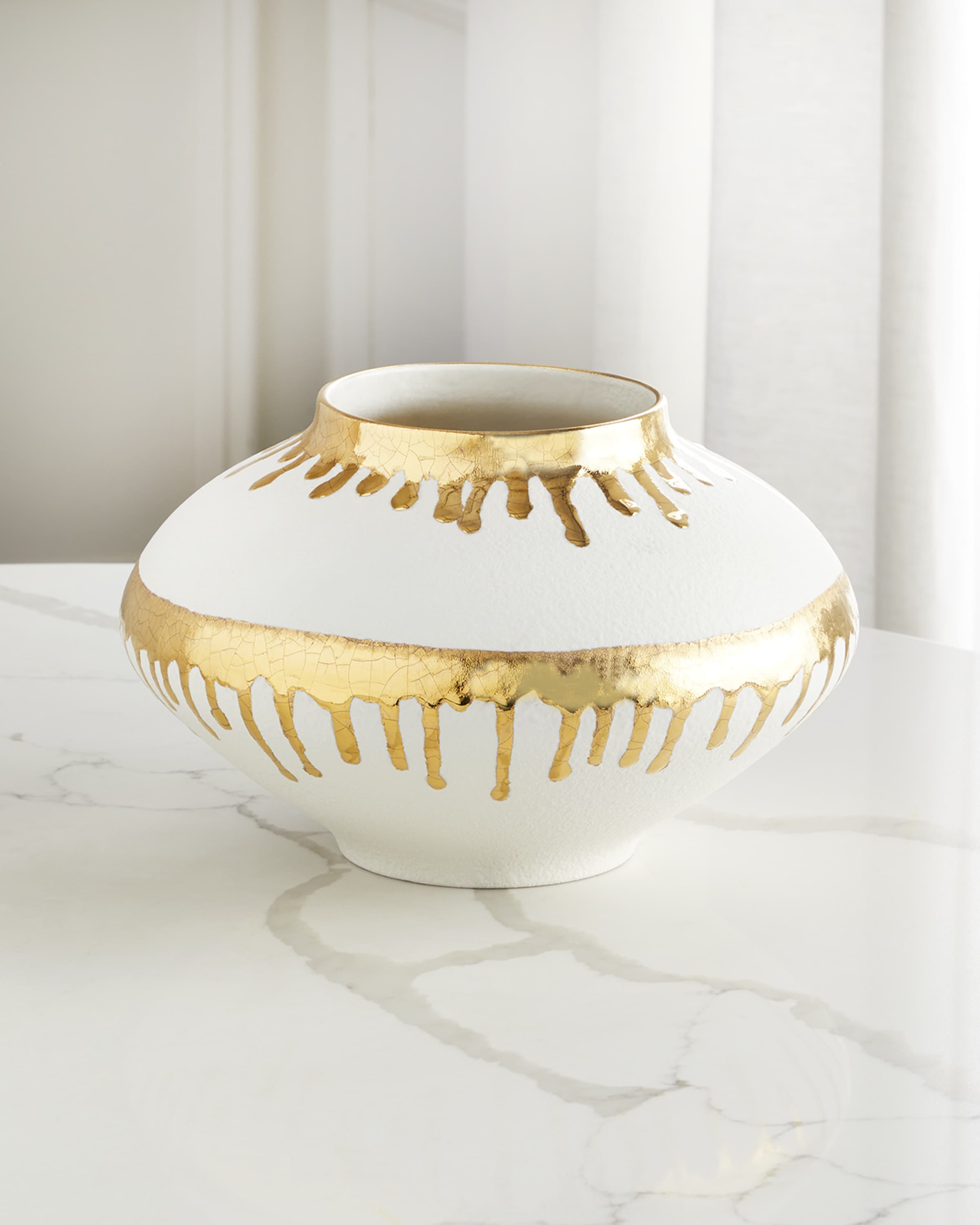 Global Views Small Nuove Vase - Gold Drips 