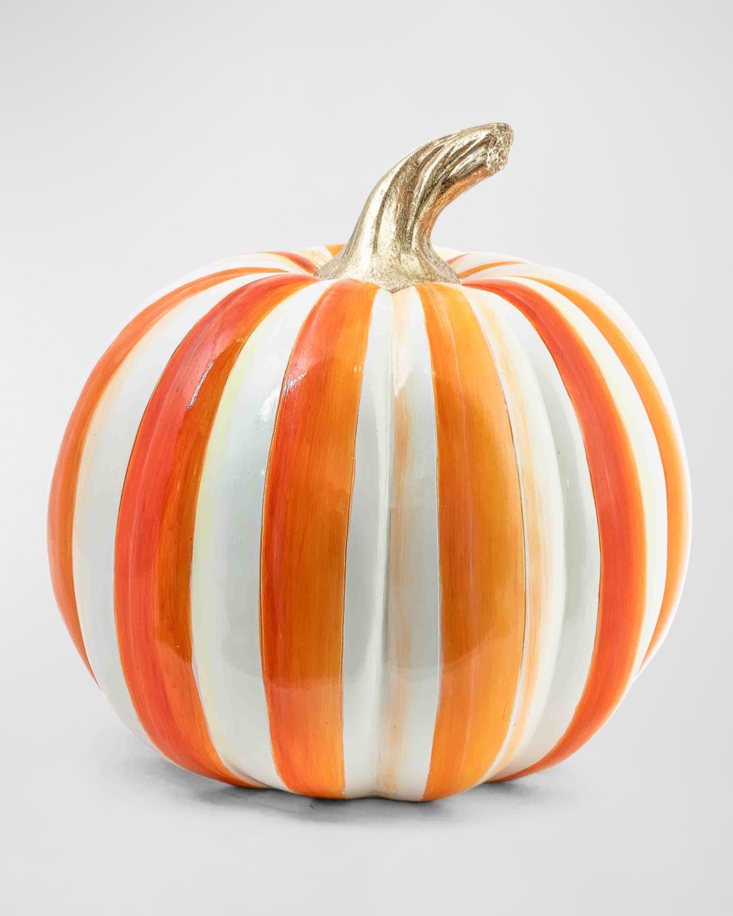 MacKenzie-Childs Orange Striped Halloween Pumpkin 