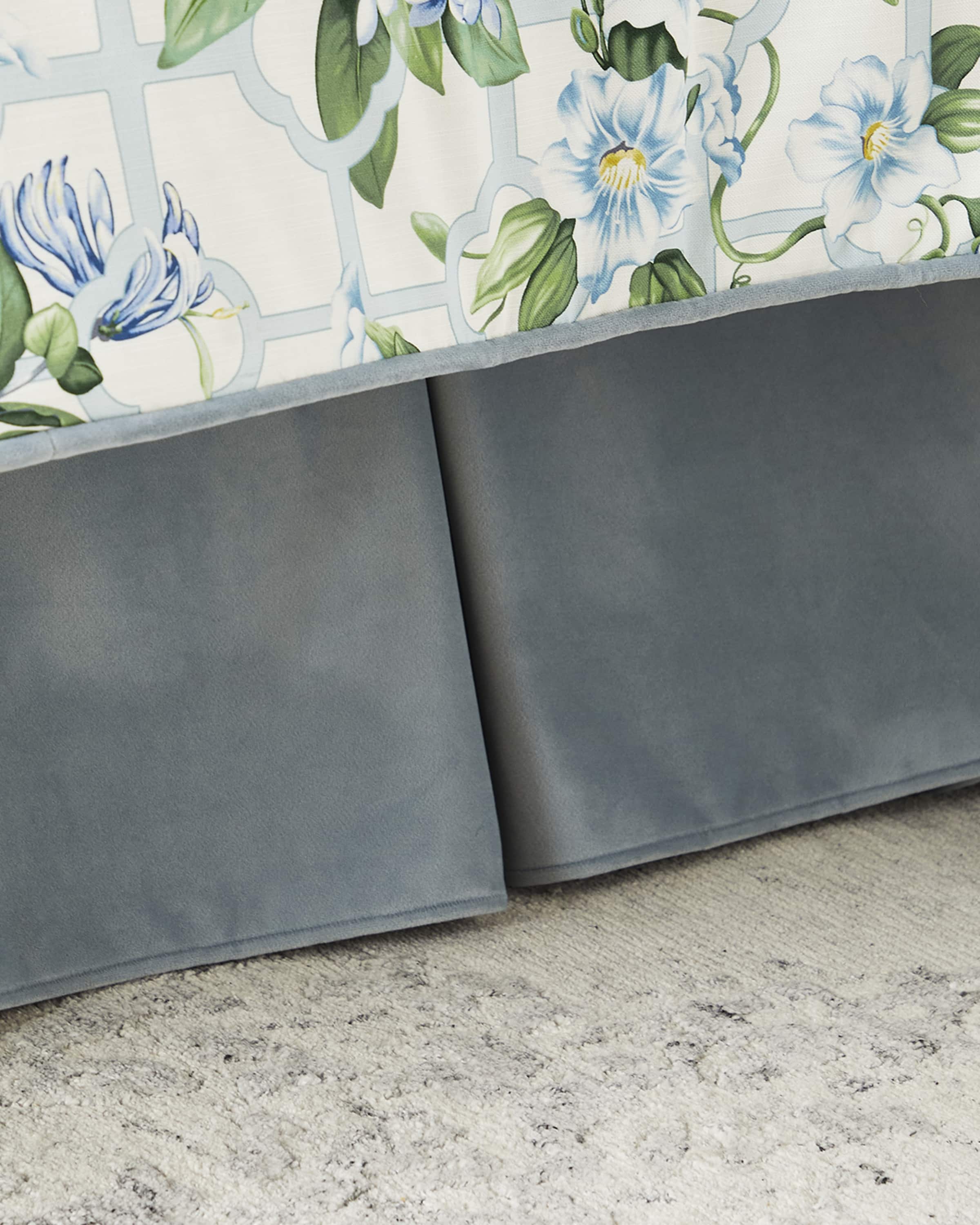 Sherry Kline Home Triellage Velvet Box Pleat Bed Skirt , QUEEN