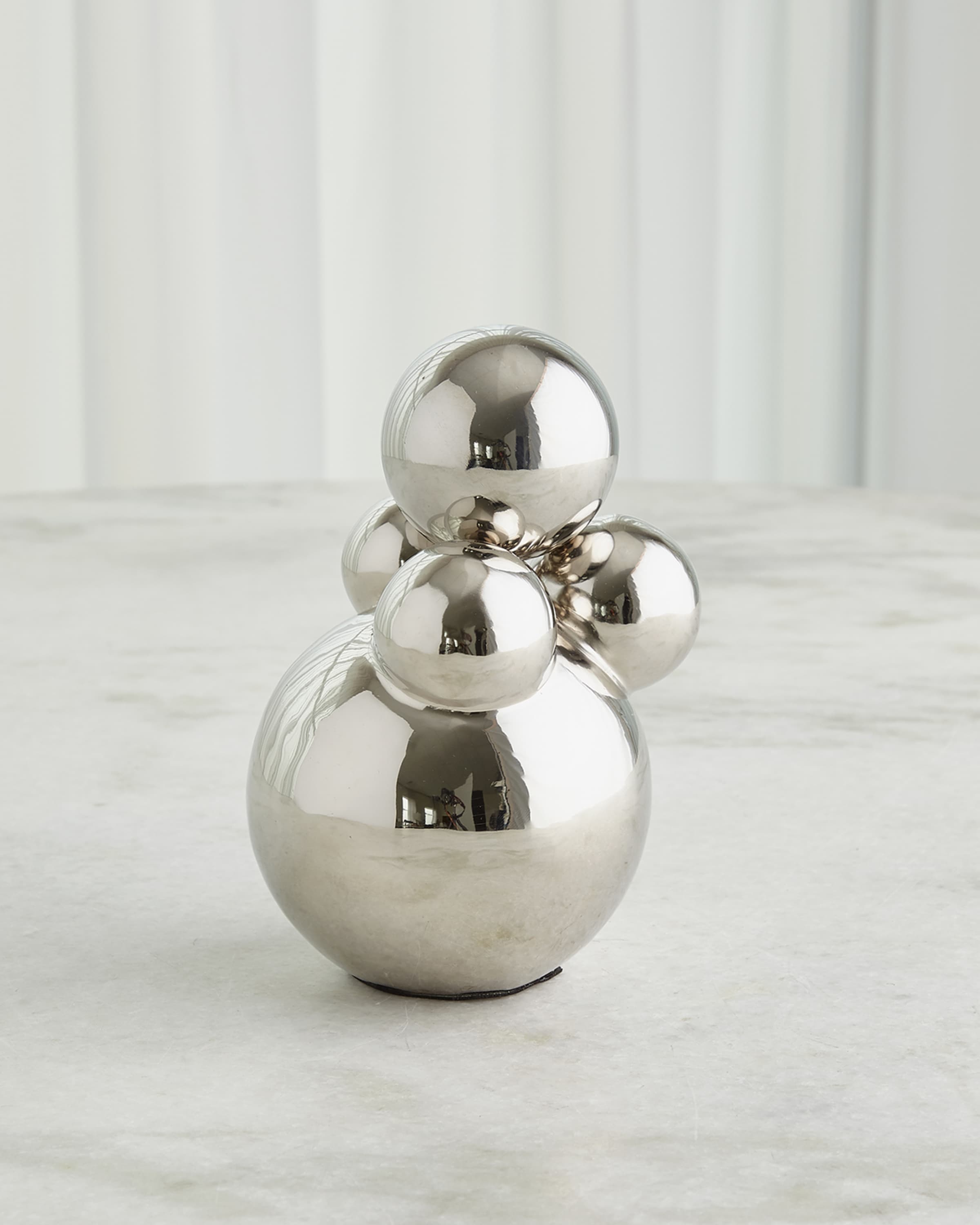 Global Views Small Bubble Orb Holder with Nickel Orb, 8.5"