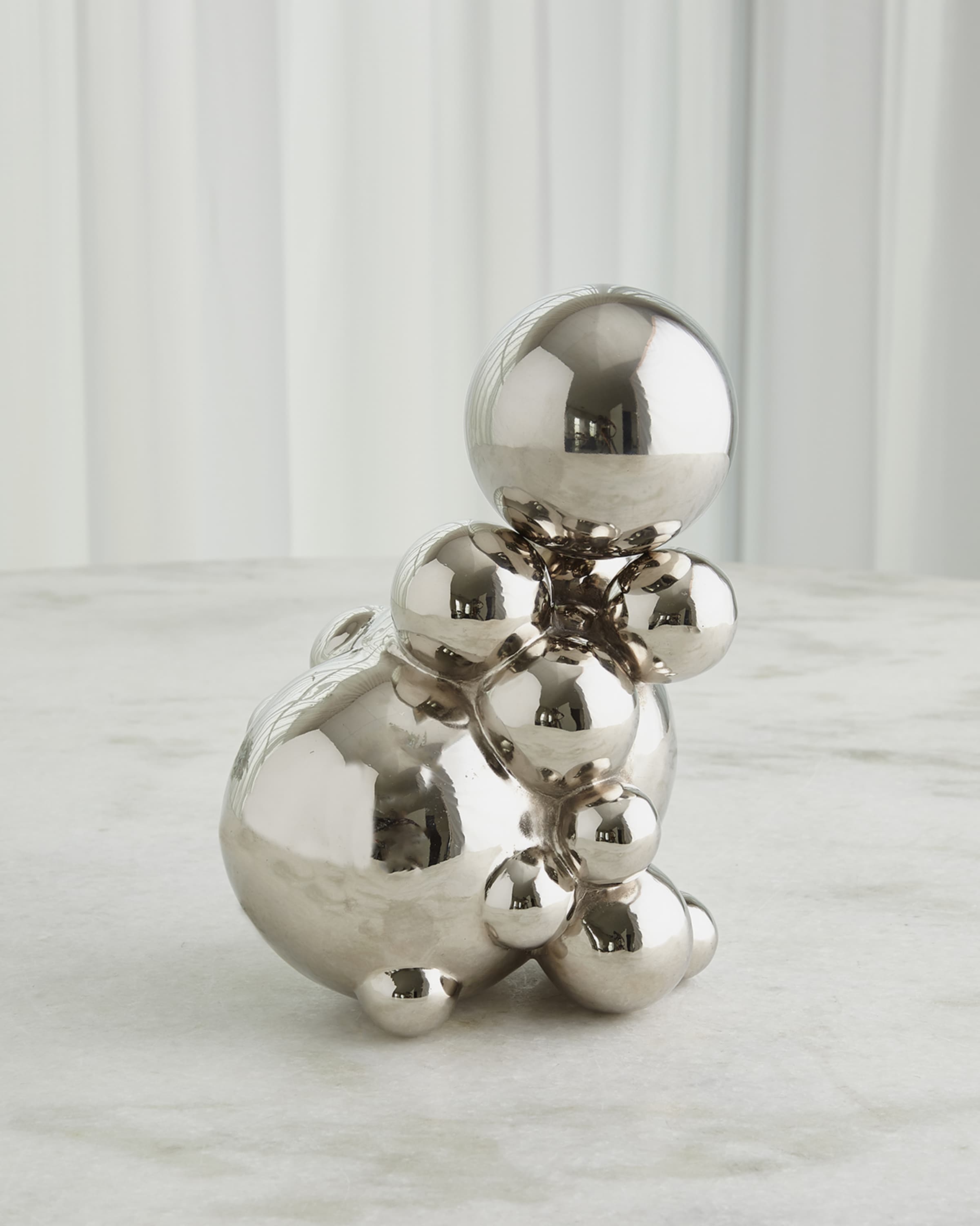 Global Views Large Bubble Orb Holder with Nickel Orb, 11"