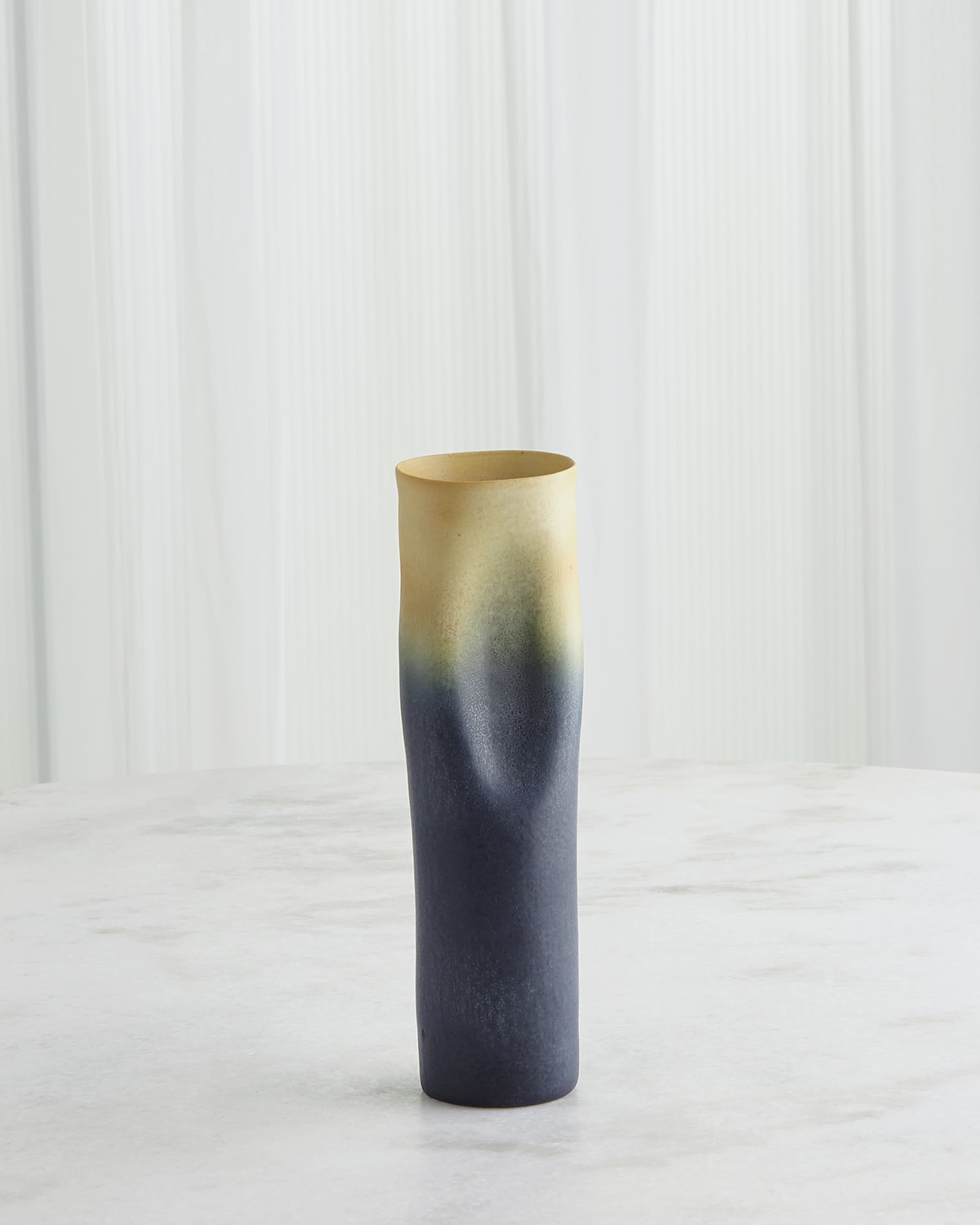 Global Views Indent Ceramic Vase, Skinny 