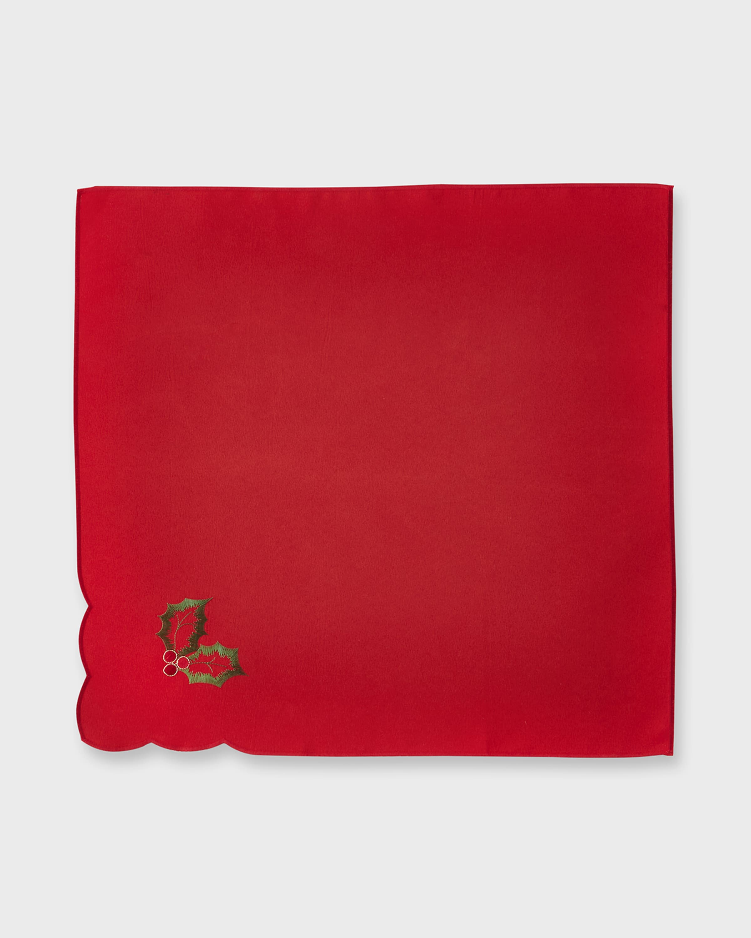 Holly Ribbon Napkins, Set of 4 