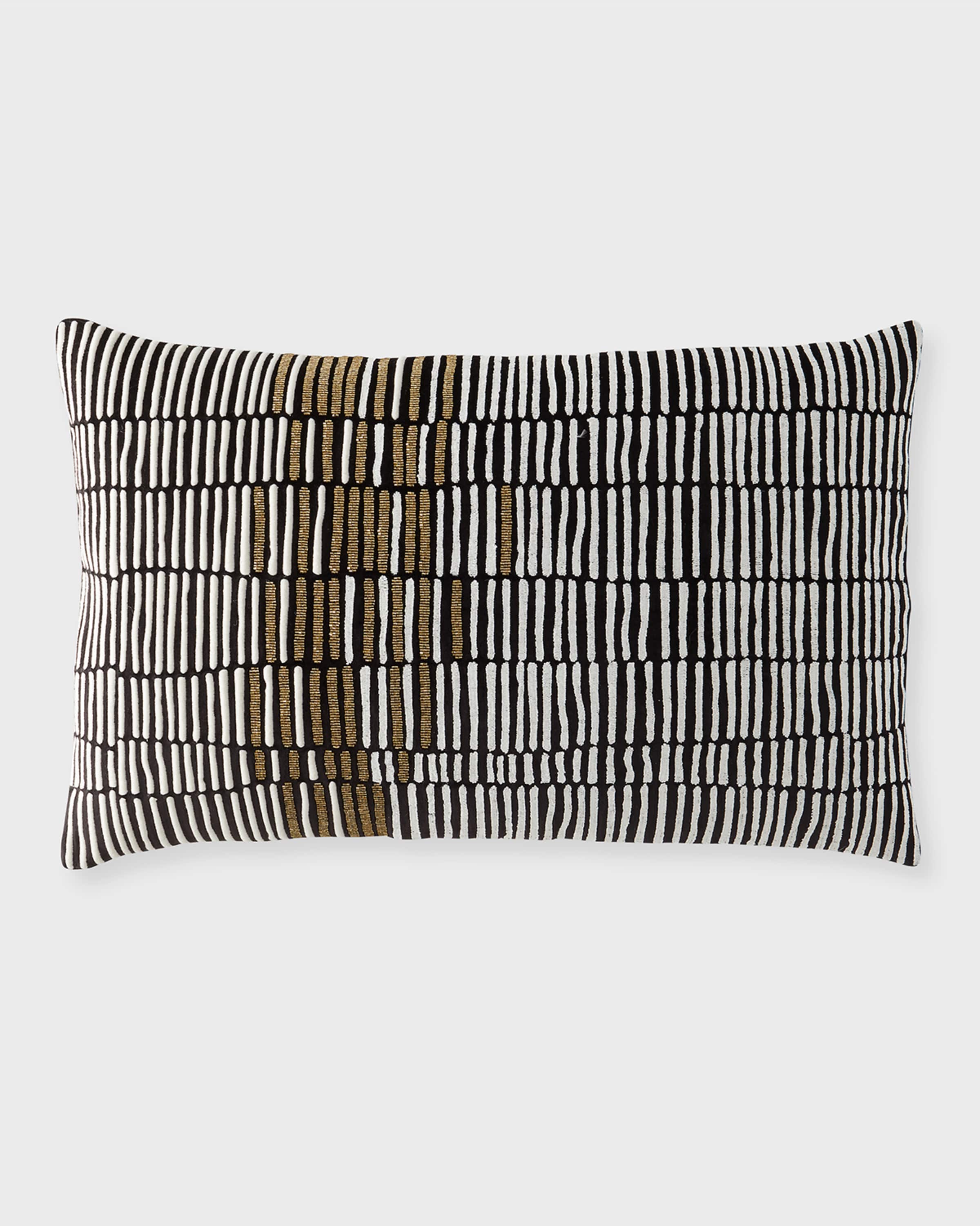 Callisto Home Monte Geo Lines Beaded Decorative Pillow, 18" x 30"