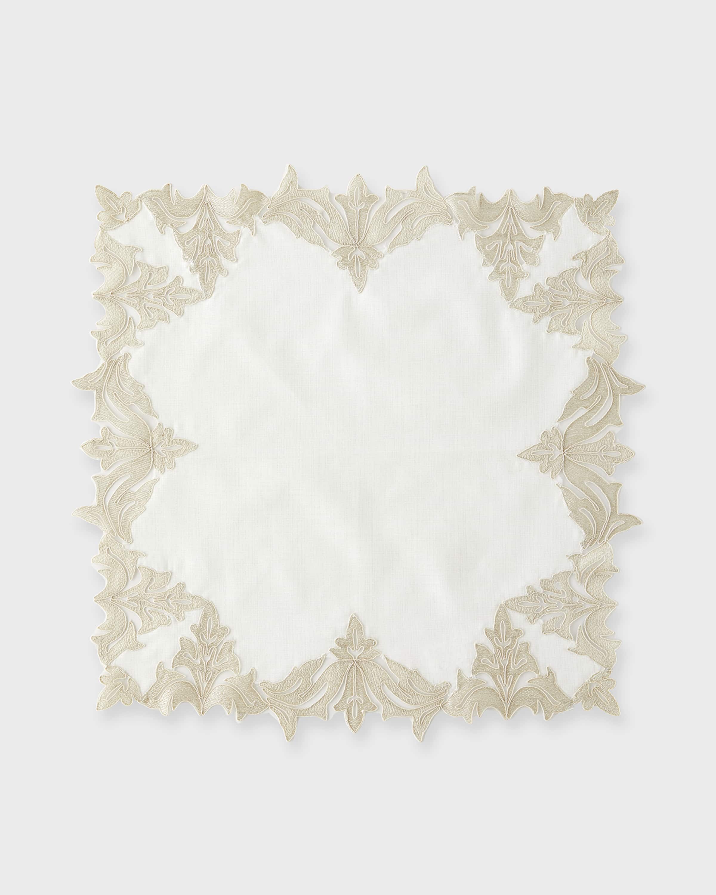 Nomi K Hand-Embroidered Lace Linen Napkin 
