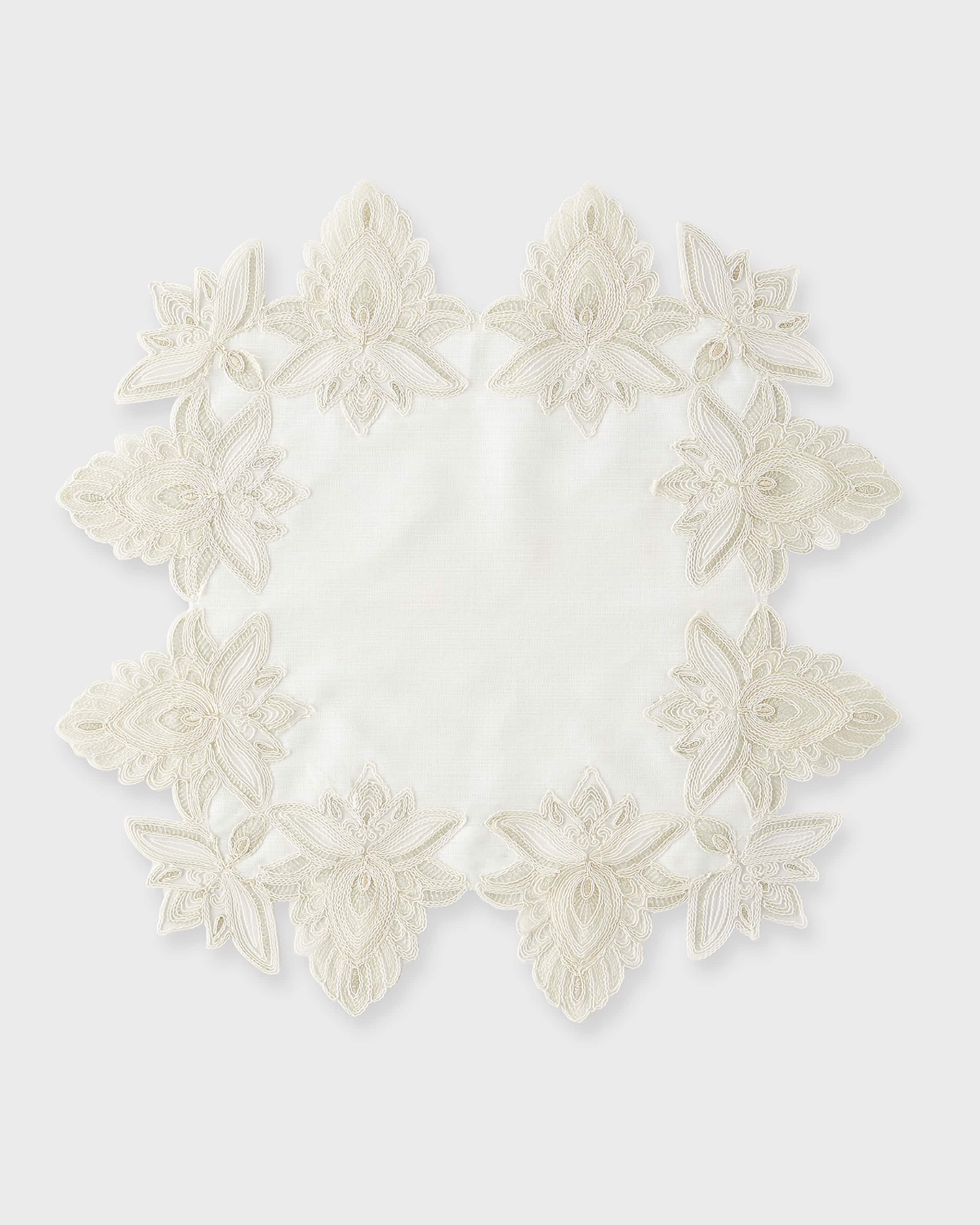 Nomi K Hand-Embroidered Lace Linen Placemat 