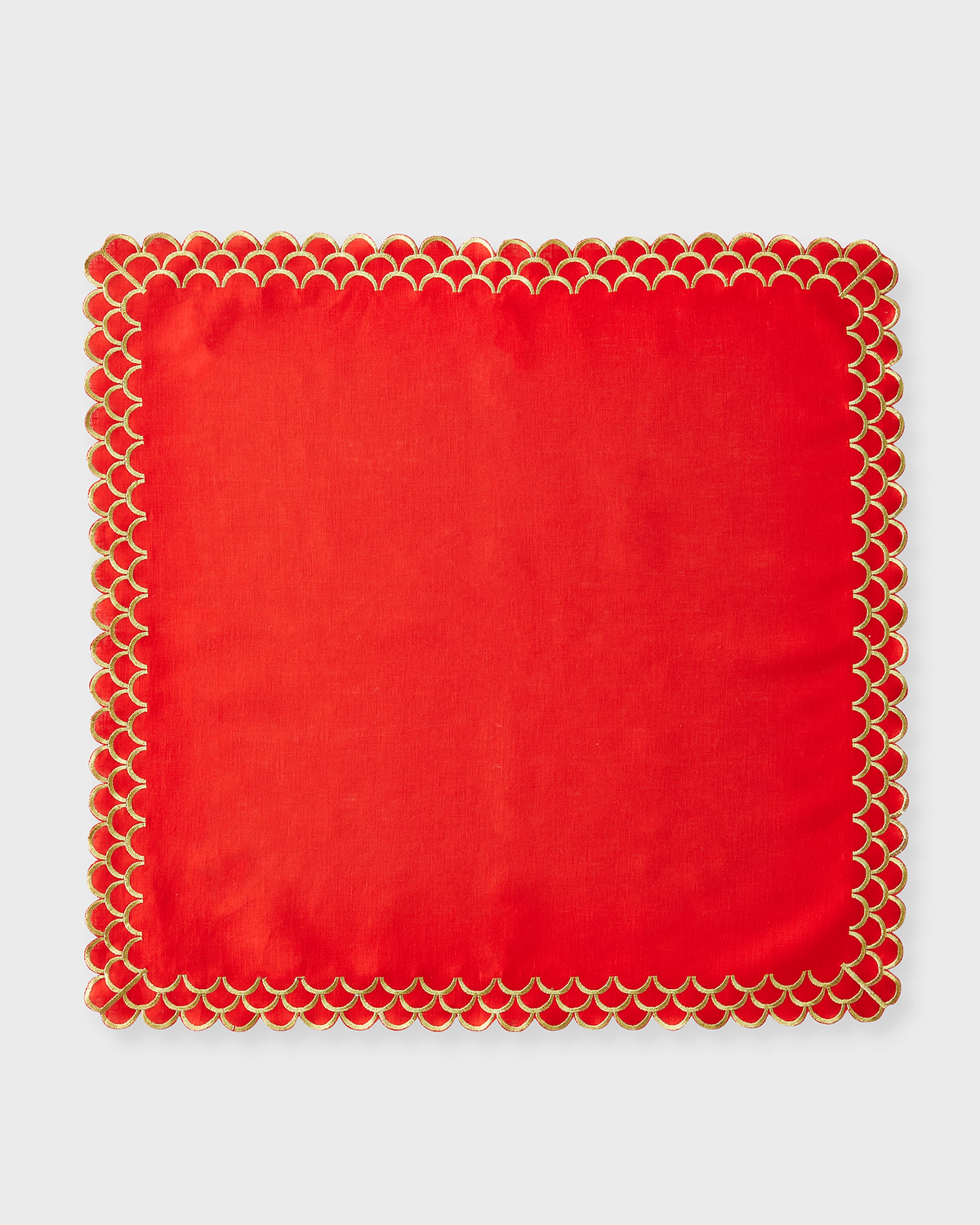 Nomi K Peacock Hand-Embroidered Napkin 