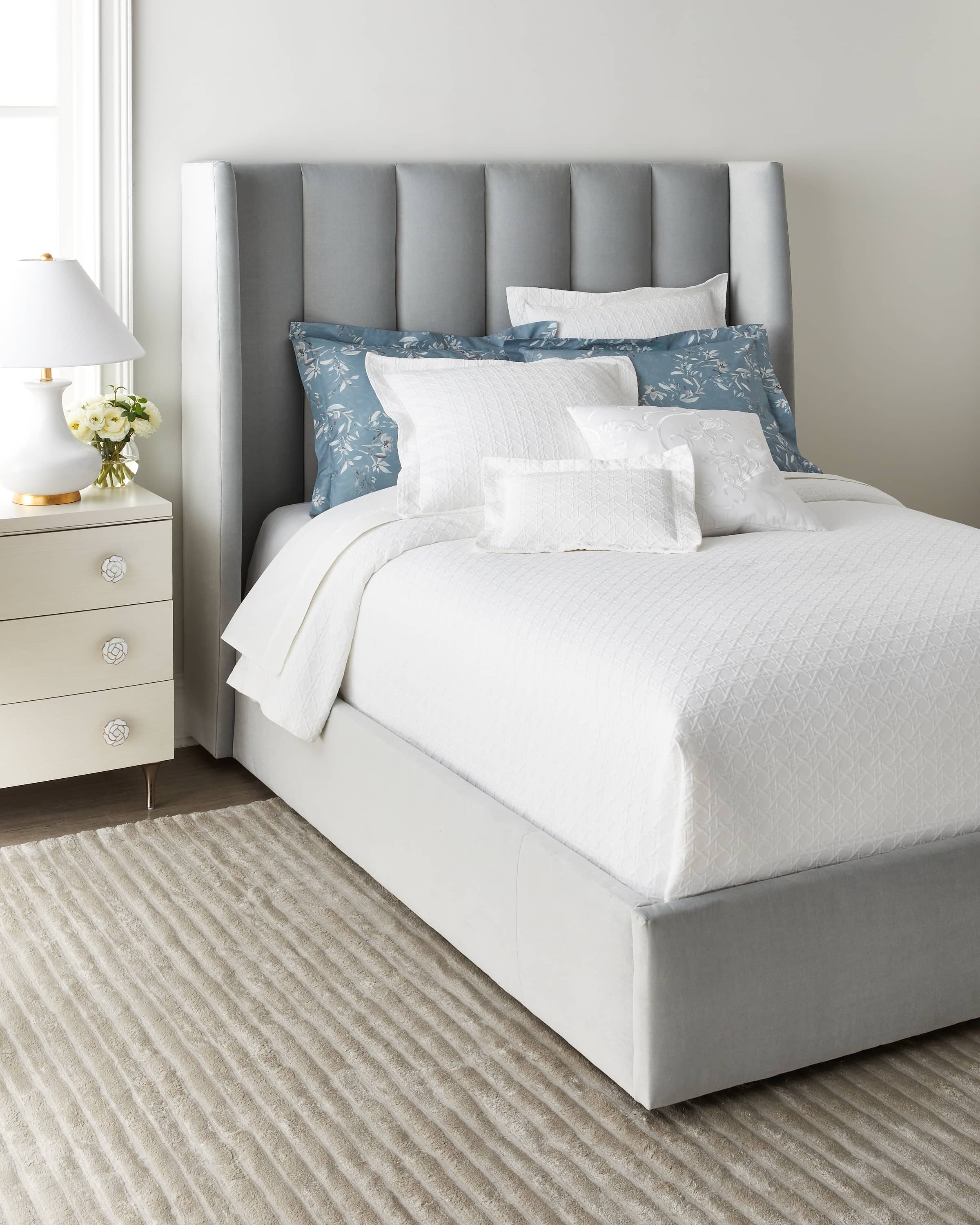 Massoud Romane Channel-Tufted King Bed