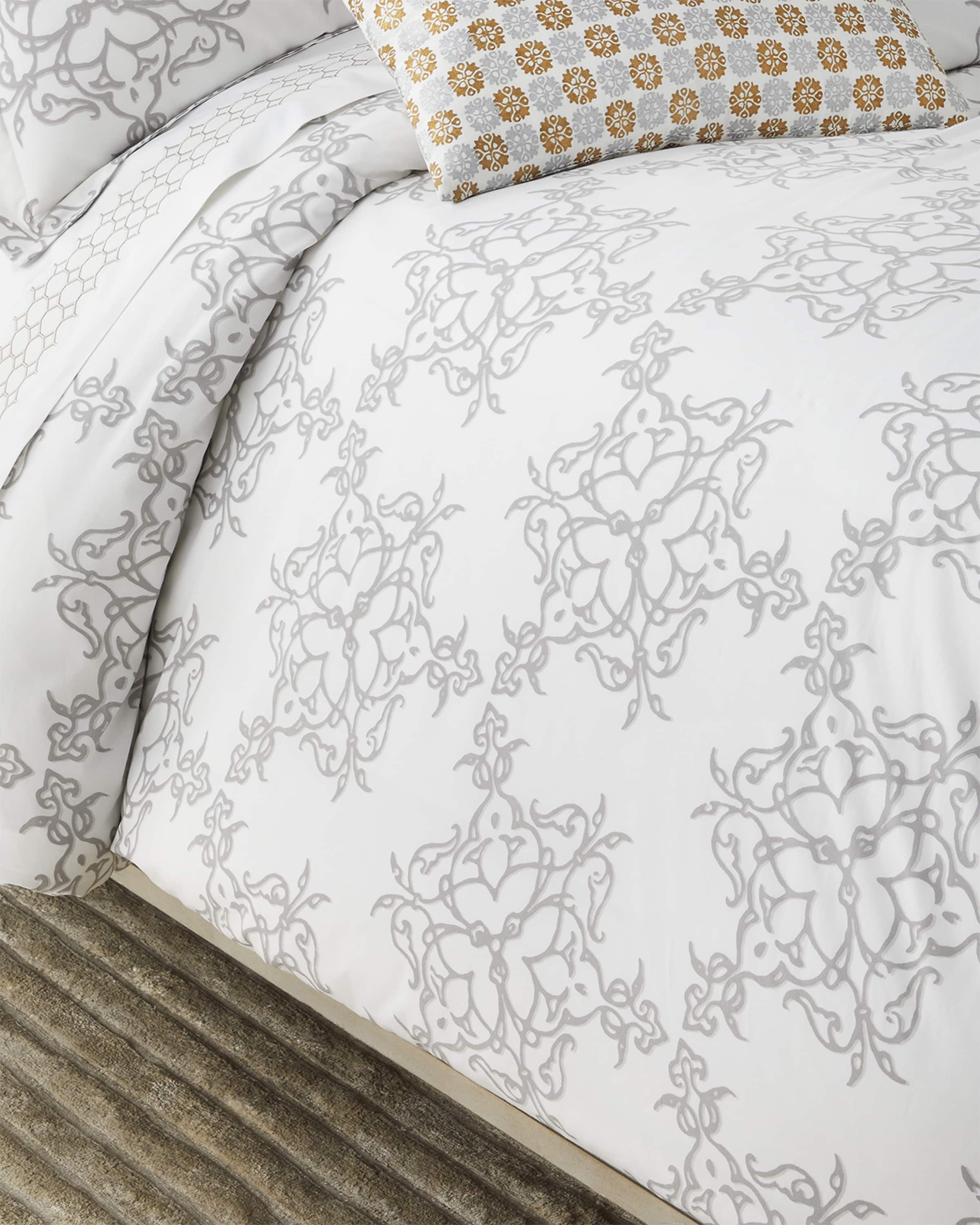 John Robshaw Kajal Gray Bedding Collection & Matching Items Horchow