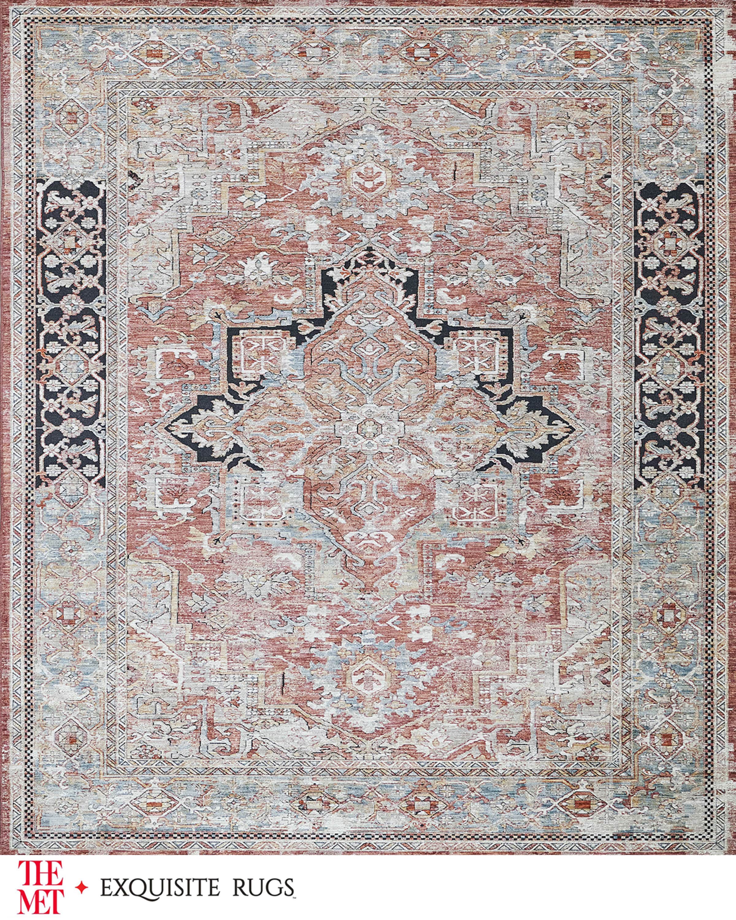 Exquisite Rugs x THE MET Antique Rust and Black Rug Collection ...