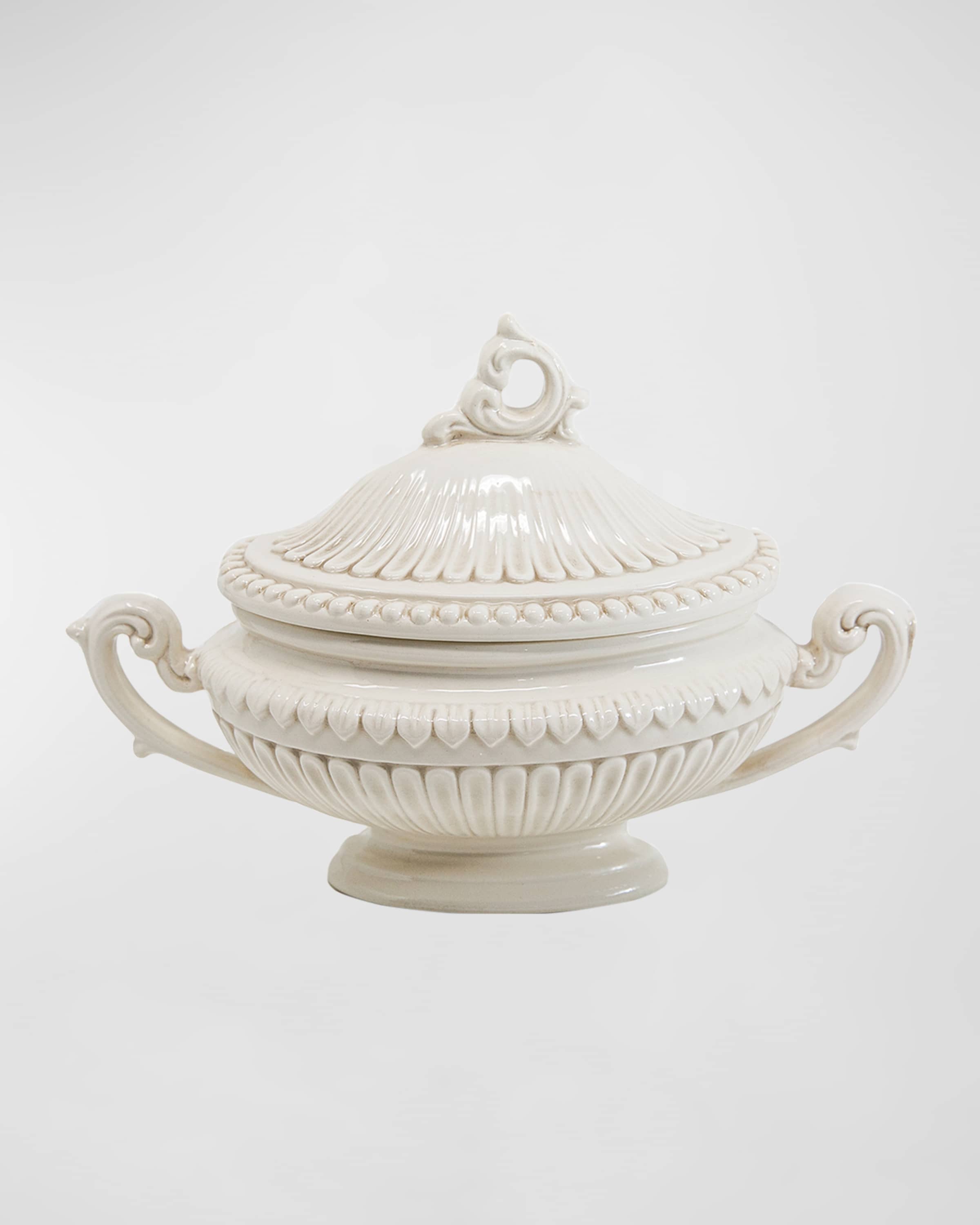 Arte Italica Finezza Cream Small Oval Soup Tureen