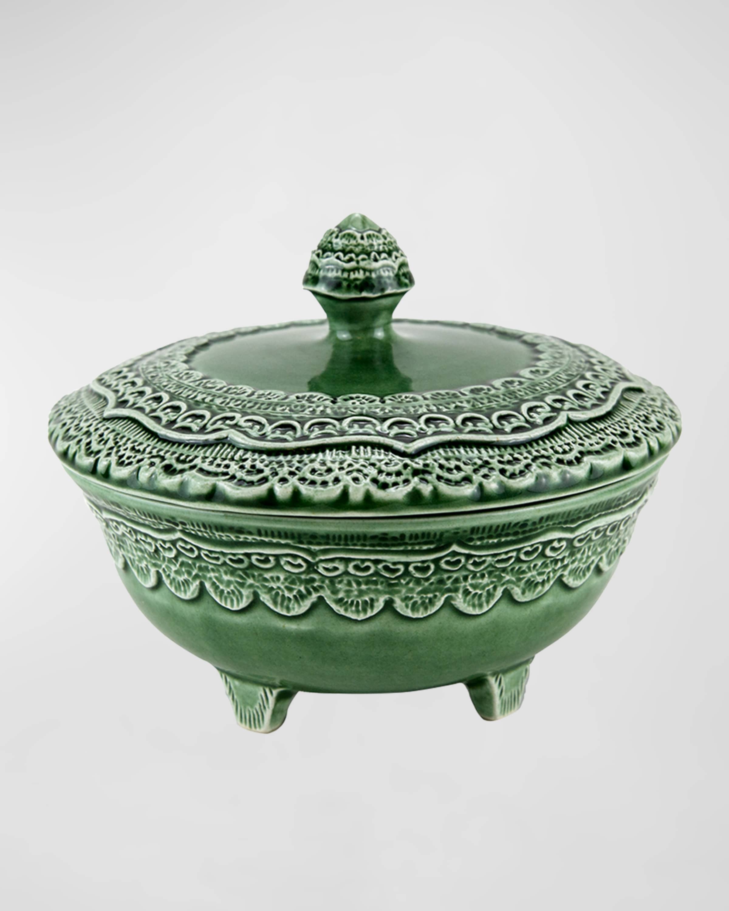 Arte Italica Finezza Italian Green Petite Covered Dish
