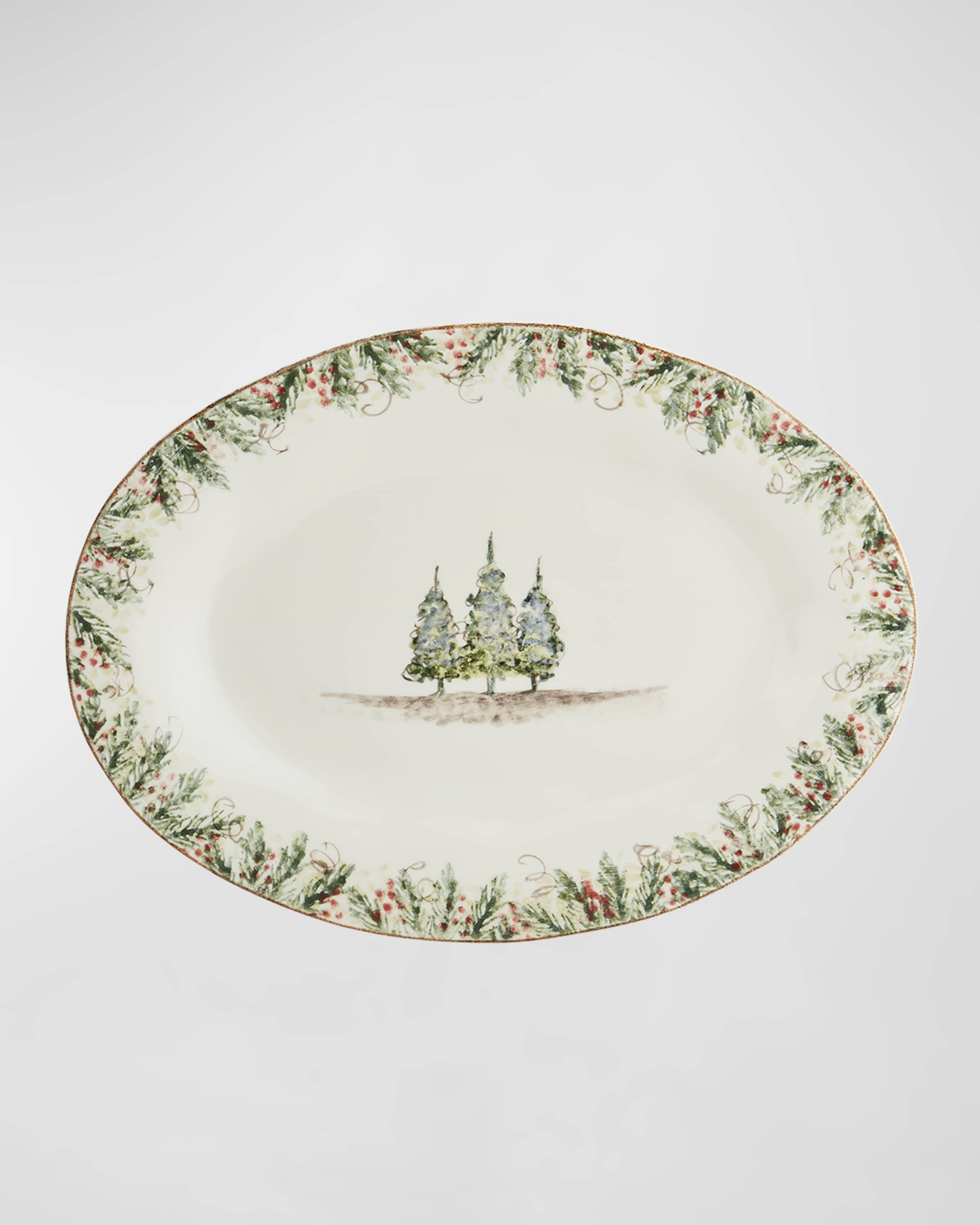 Arte Italica Natale Oval Platter