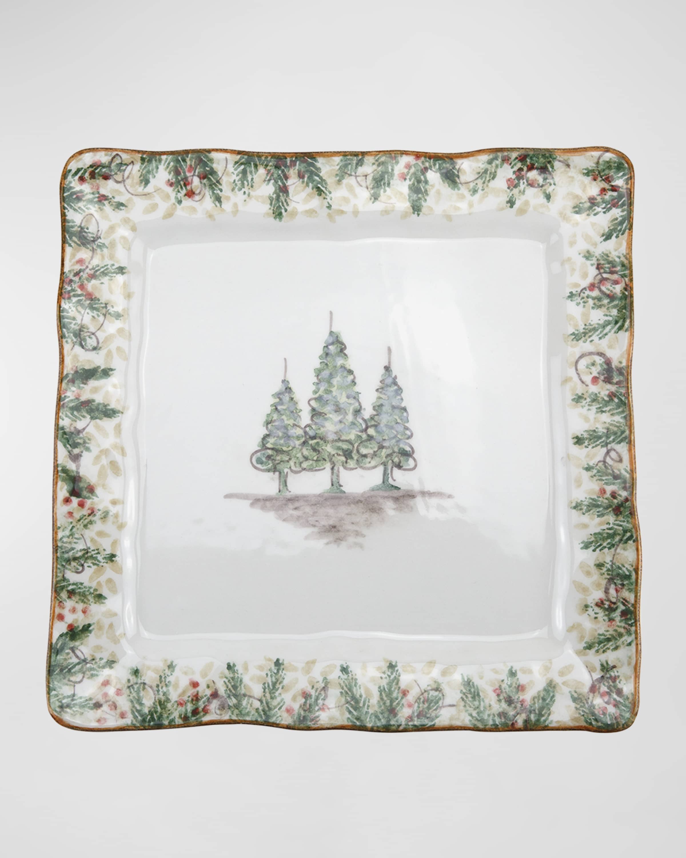 Arte Italica Natale Square Dinner Plate