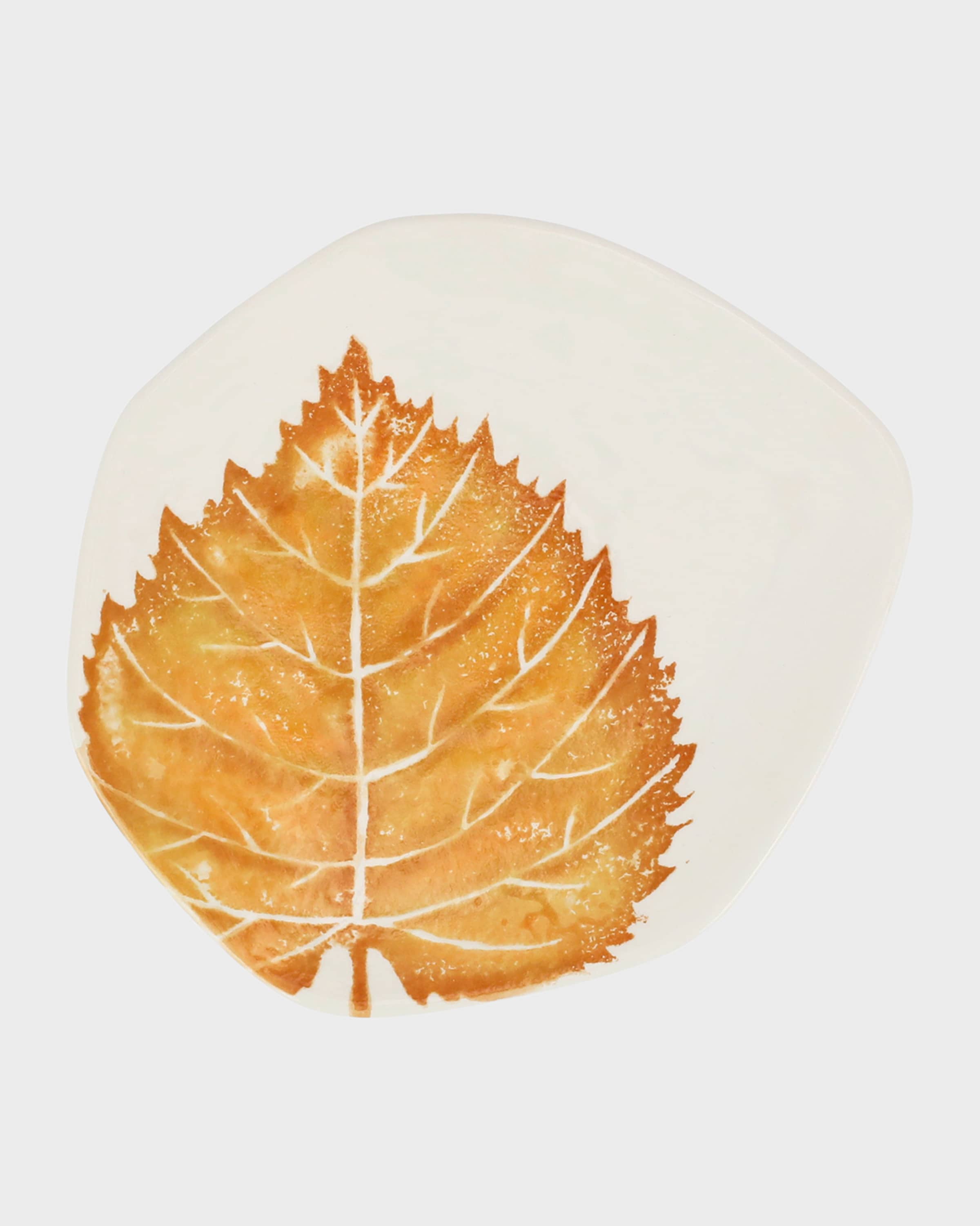 Vietri Autunno Birch Leaf Salad Plate 