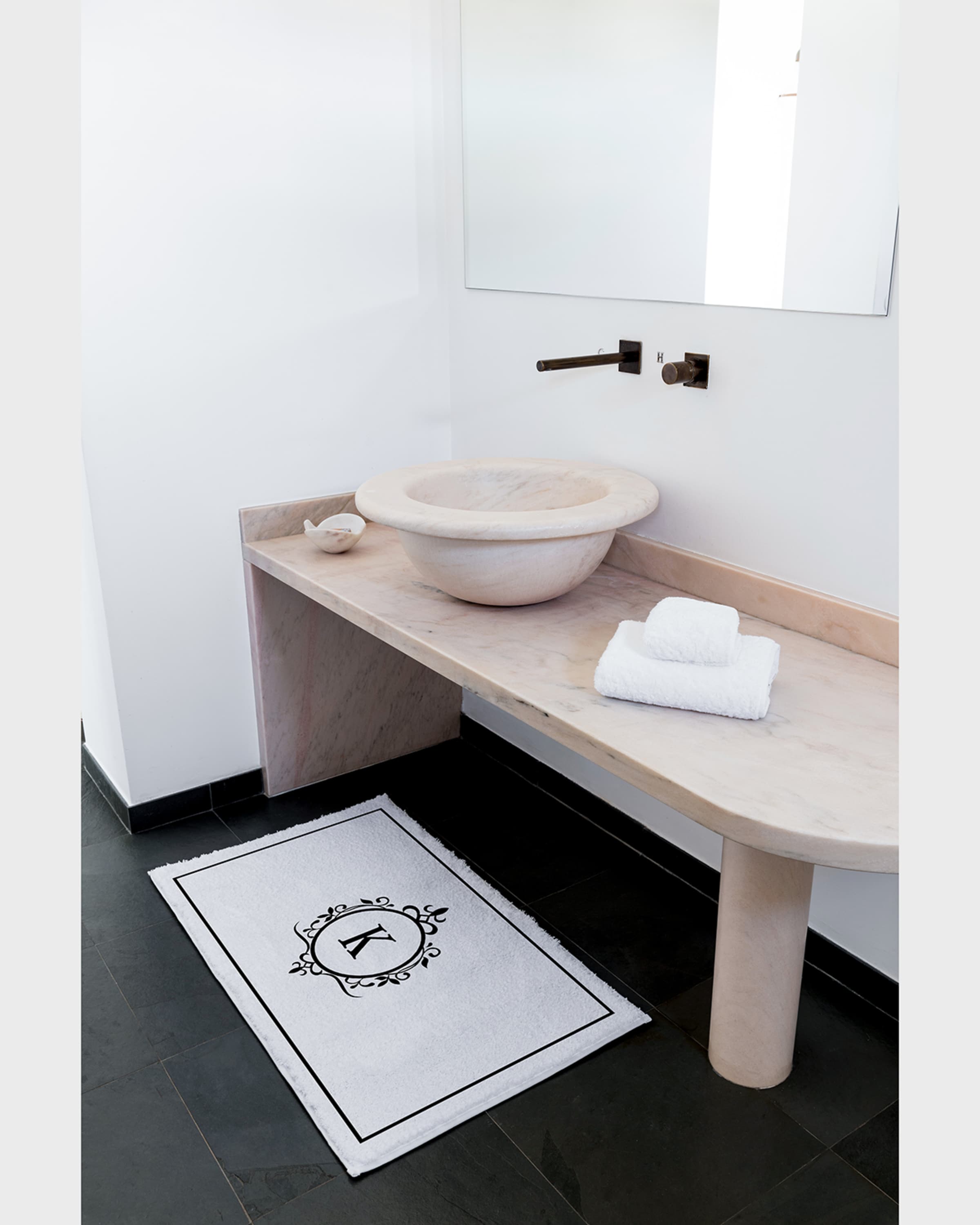 Graccioza Egoist "K" Monogrammed Bath Rug, 2' x 3'