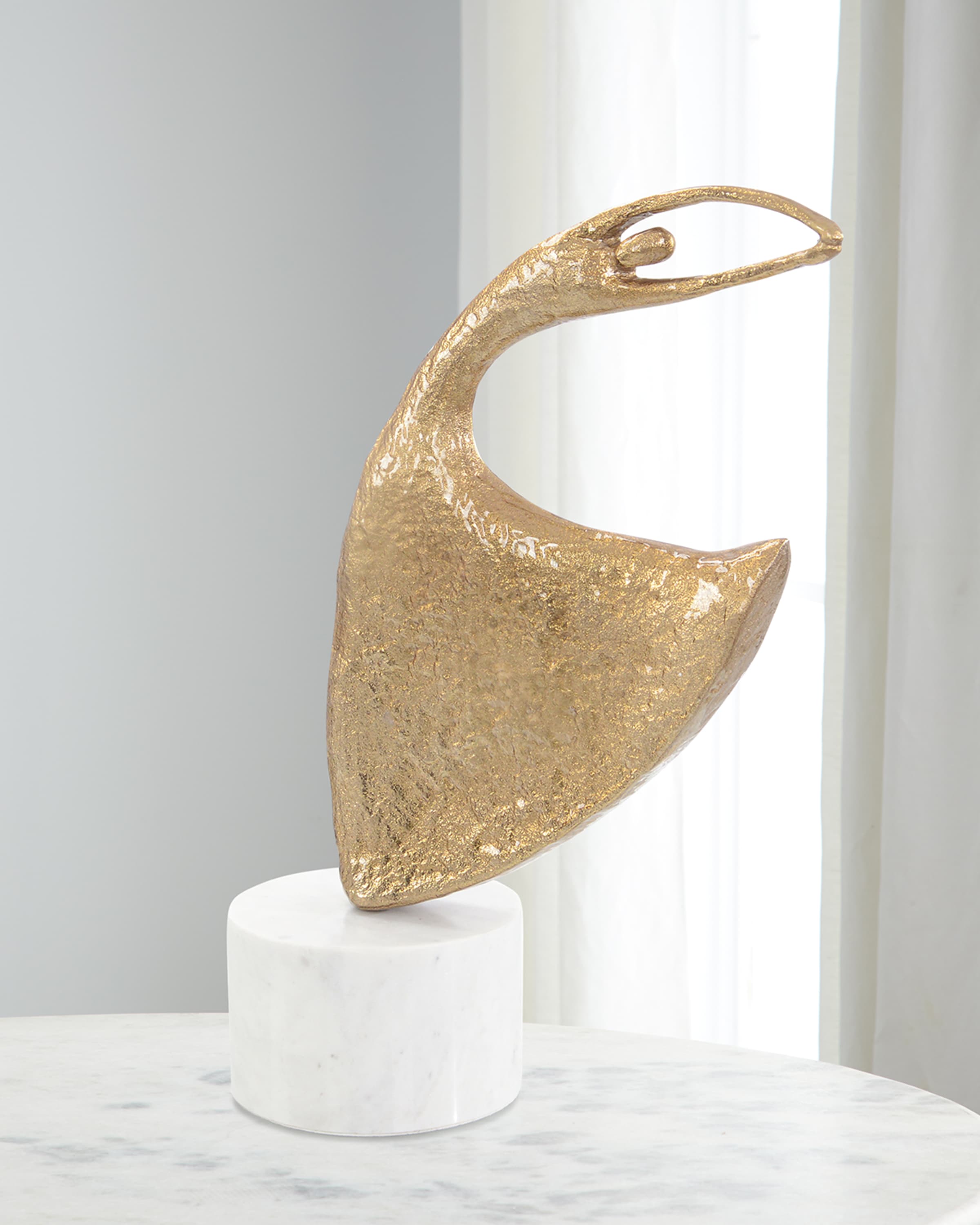 John-Richard Collection  Windswept Waltz Sculpture on Marble, Gold
