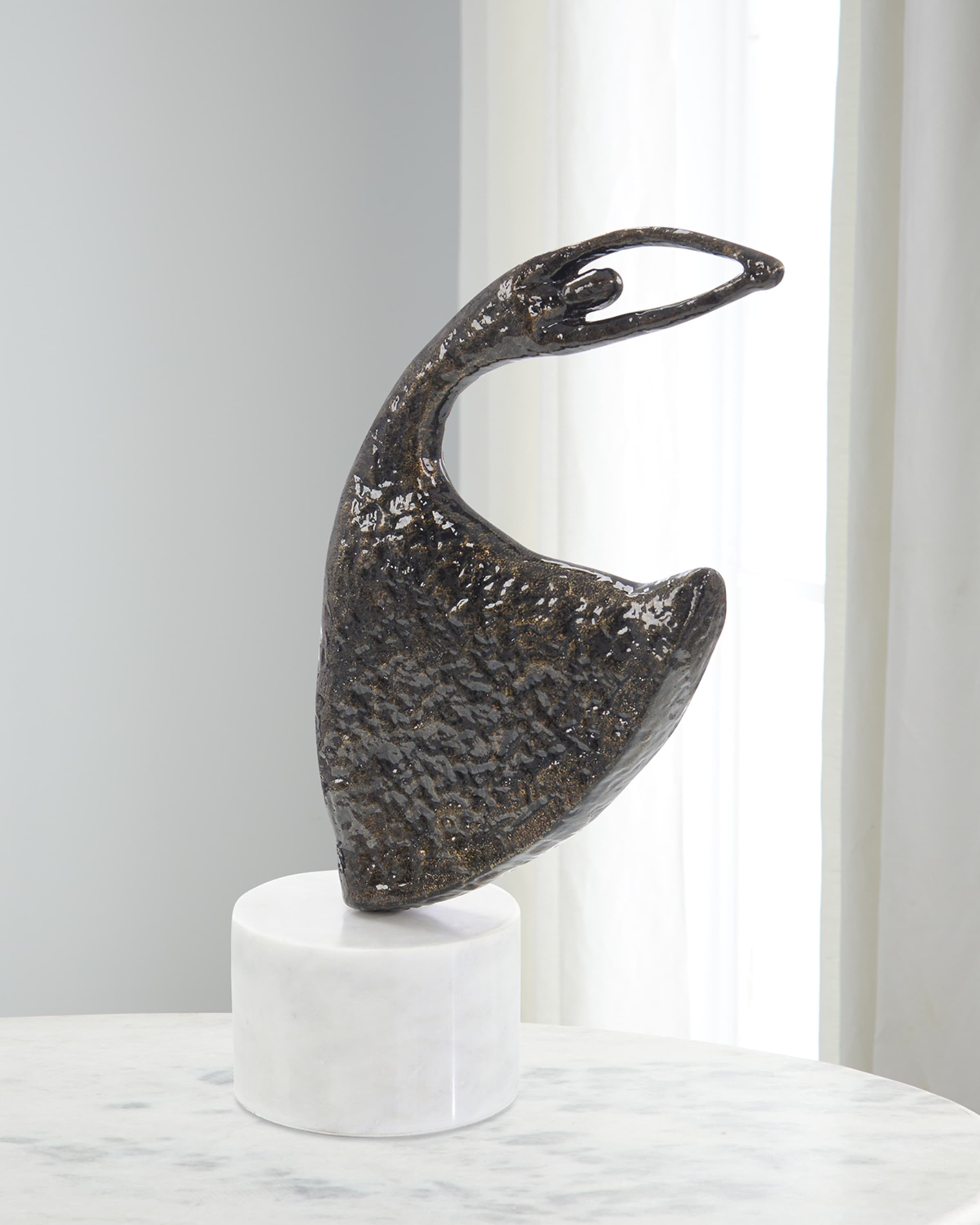 John-Richard Collection Windswept Waltz Sculpture on Marble, Black
