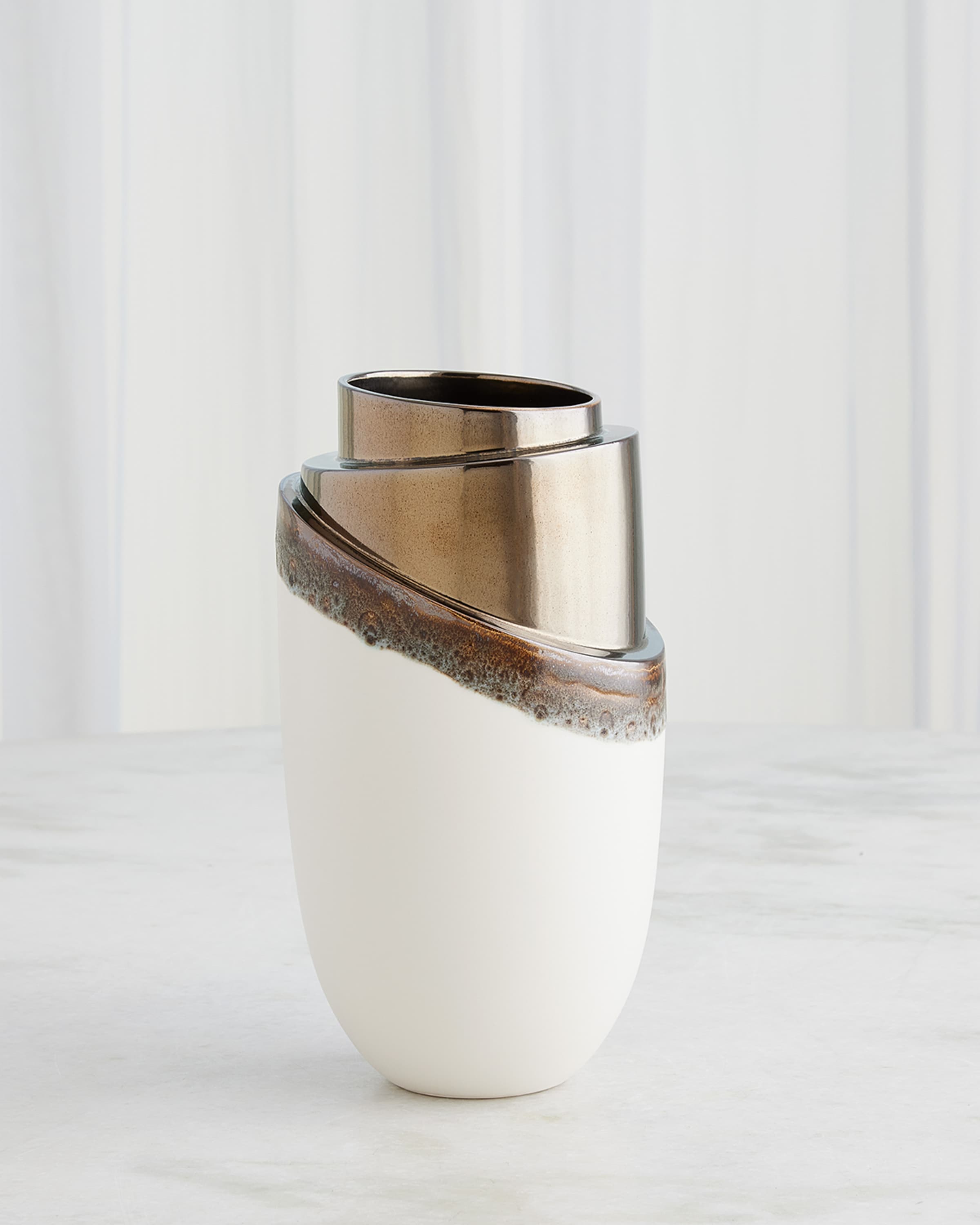 Global Views Slant Stack Small Vase - 12"