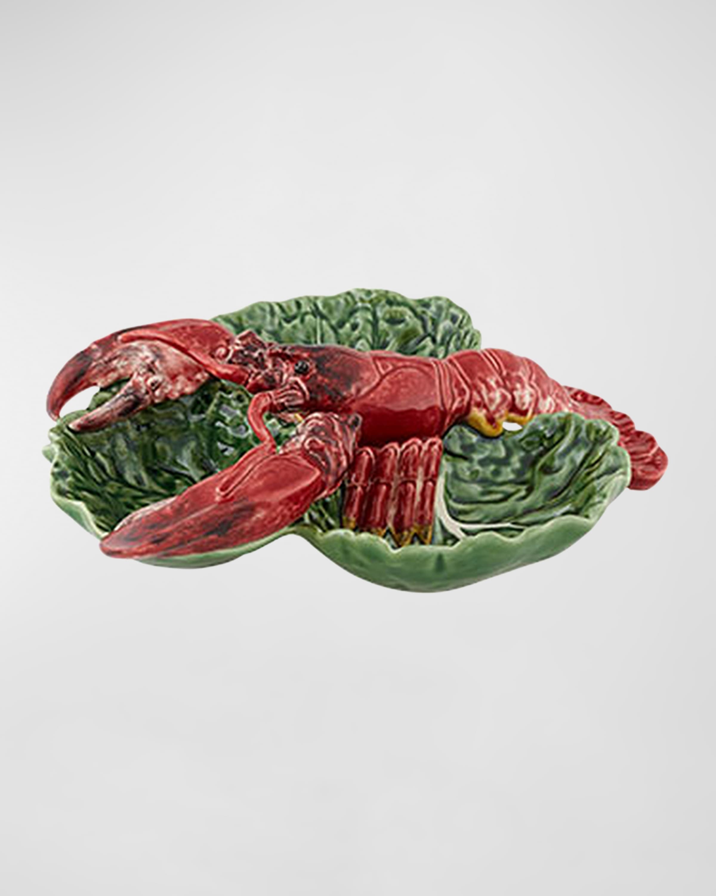 Bordallo Pinheiro Cabbage with Lobsters Appetizer Plate, 14.5"
