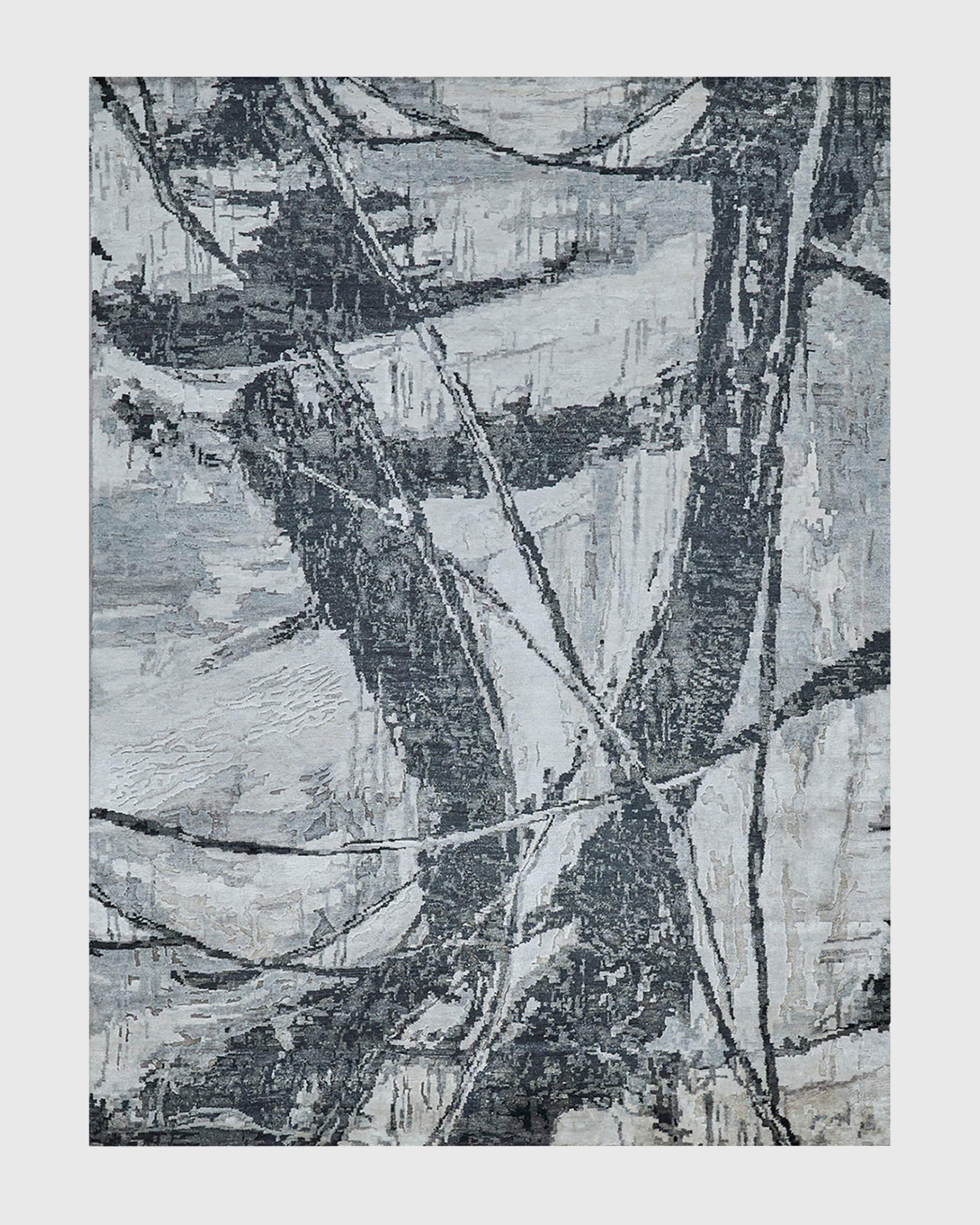 Exquisite Rugs Floor Art Hand-Knotted Dark Gray Rug, 10' x 14'