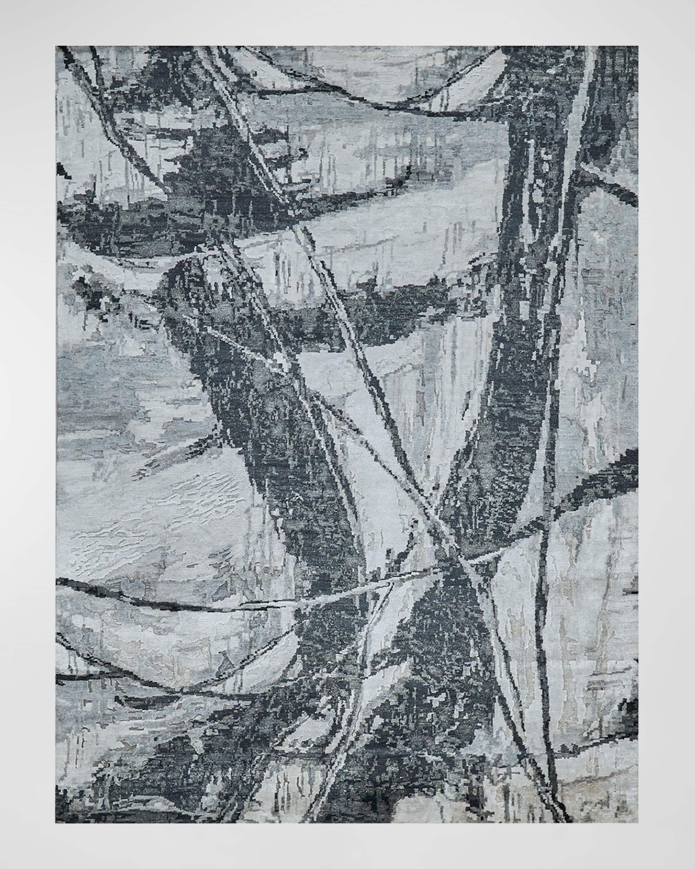 Exquisite Rugs Floor Art Hand-Knotted Dark Gray Rug, 8' x 10'