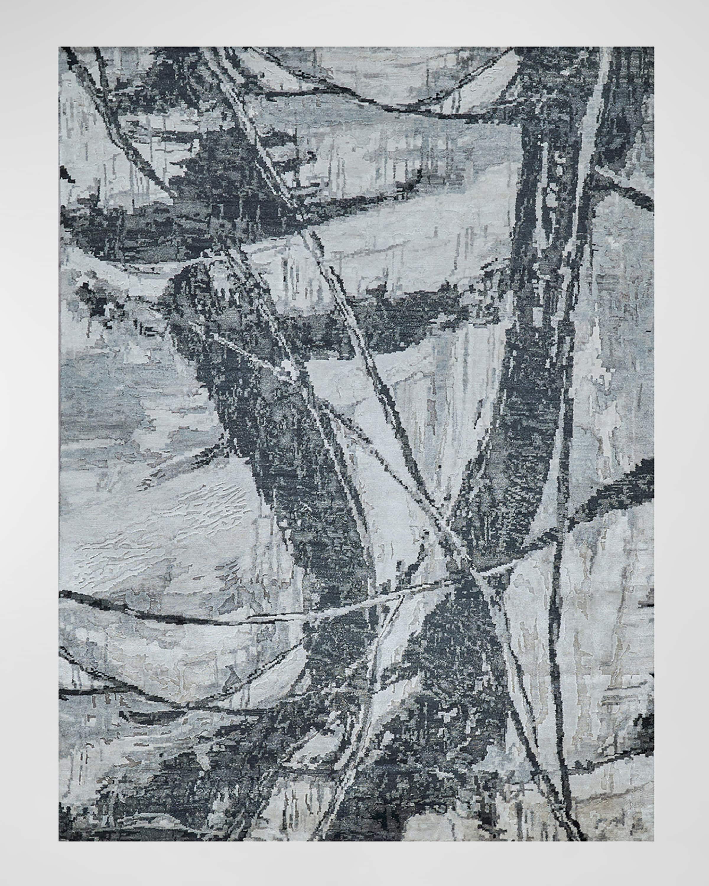 Exquisite Rugs Floor Art Hand-Knotted Dark Gray Rug, 9' x 12'