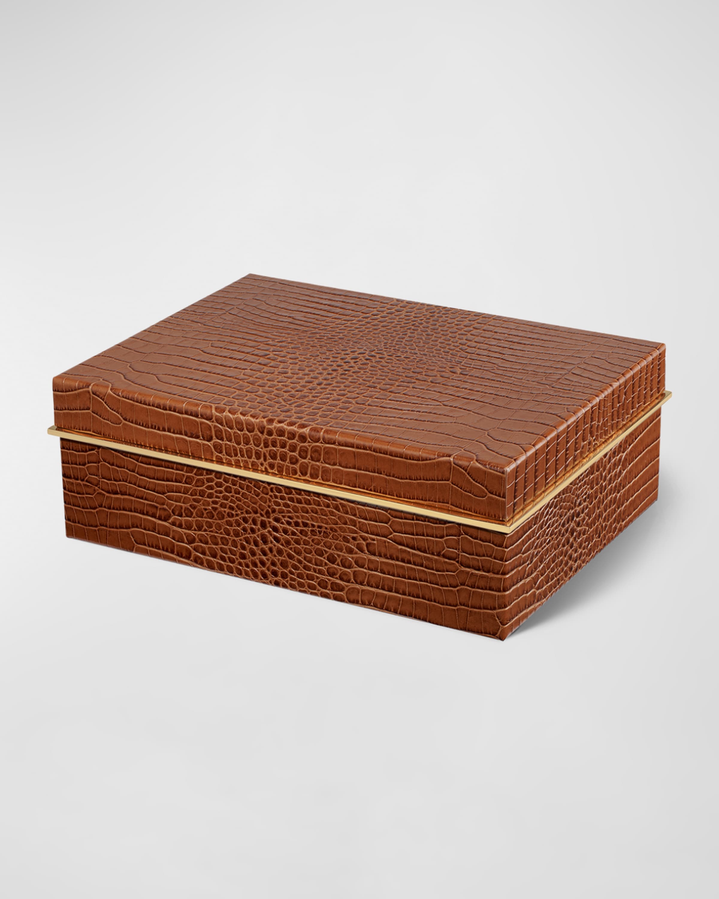 AERIN Classic Croc-Embossed Leather Large Box