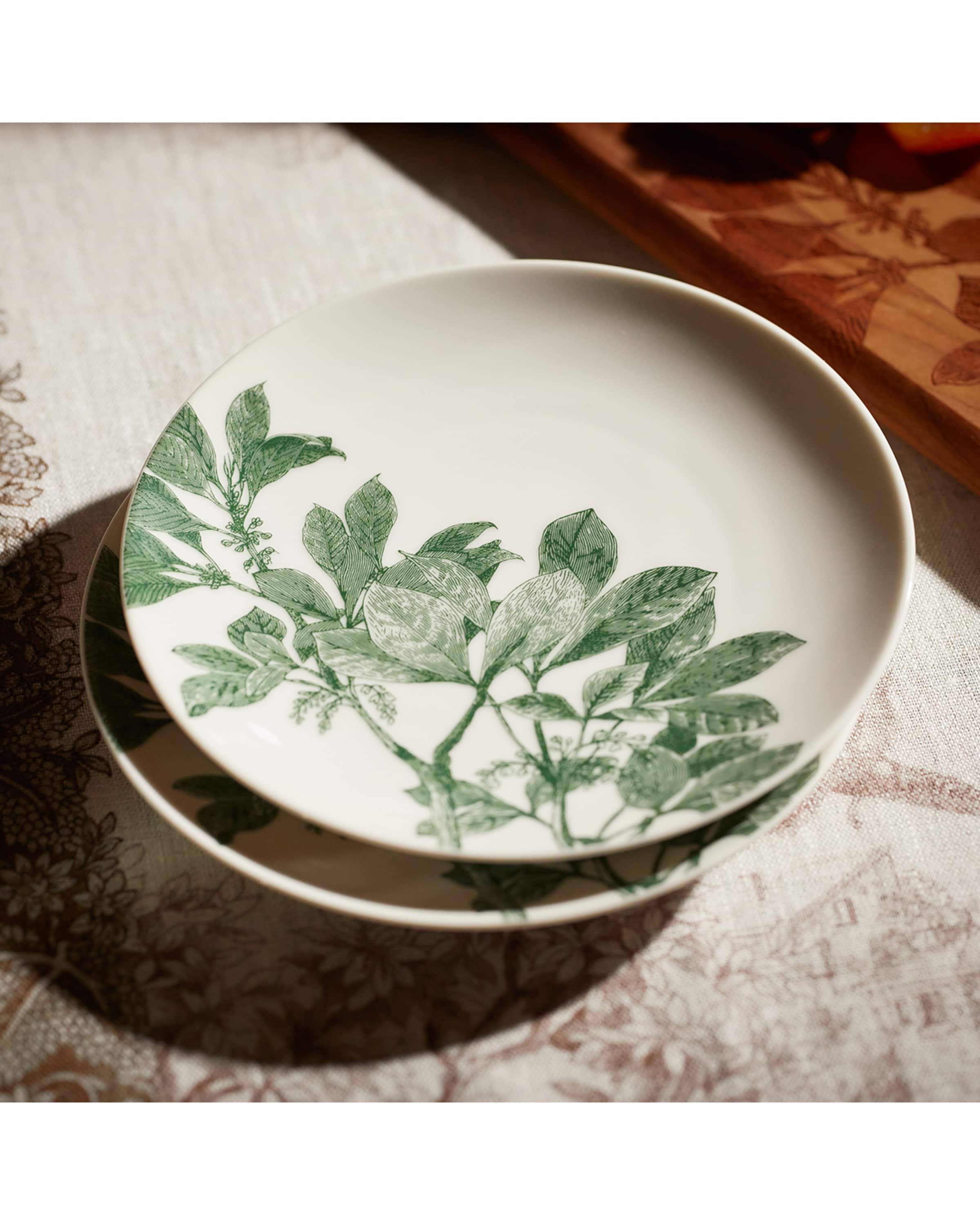 Caskata Arbor Green Canapes Plates, Set of 4