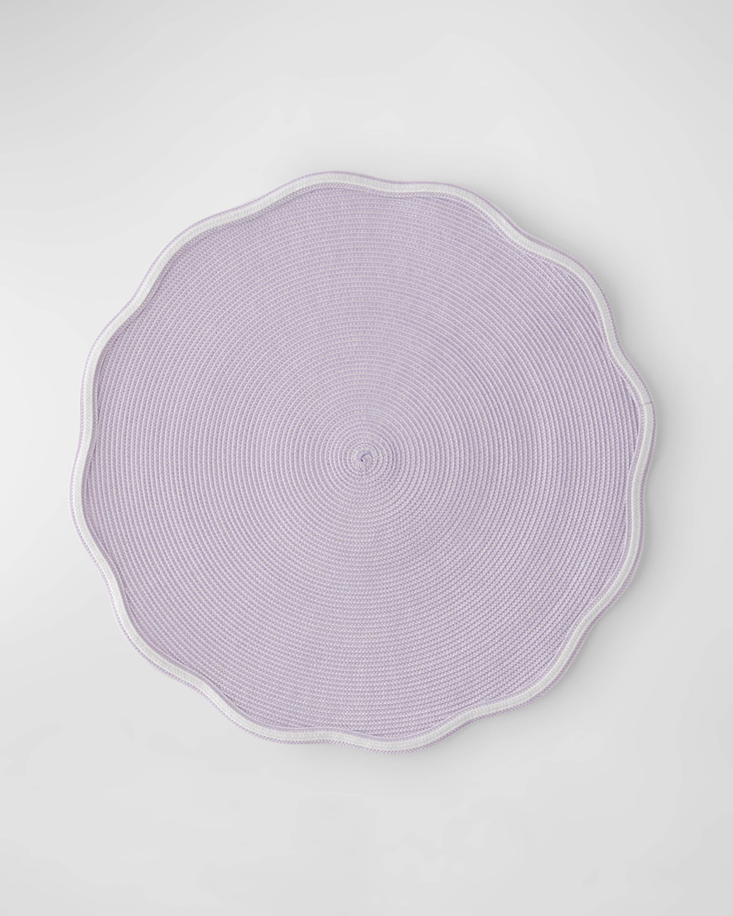 Deborah Rhodes Piped Round Scallop Placemats, Set of 4