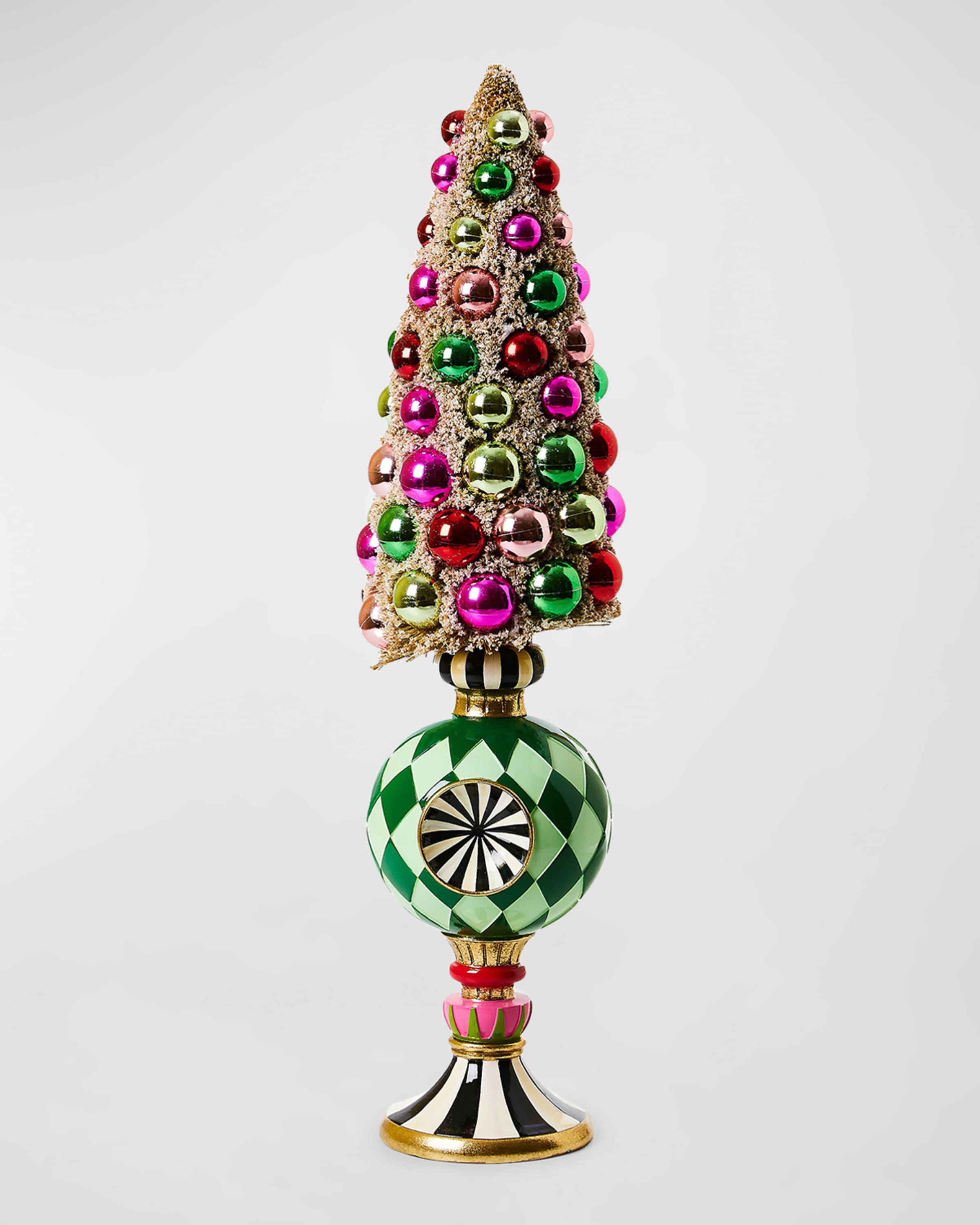 MacKenzieChilds Granny Kitsch Bottle Brush Pedestal Christmas Tree