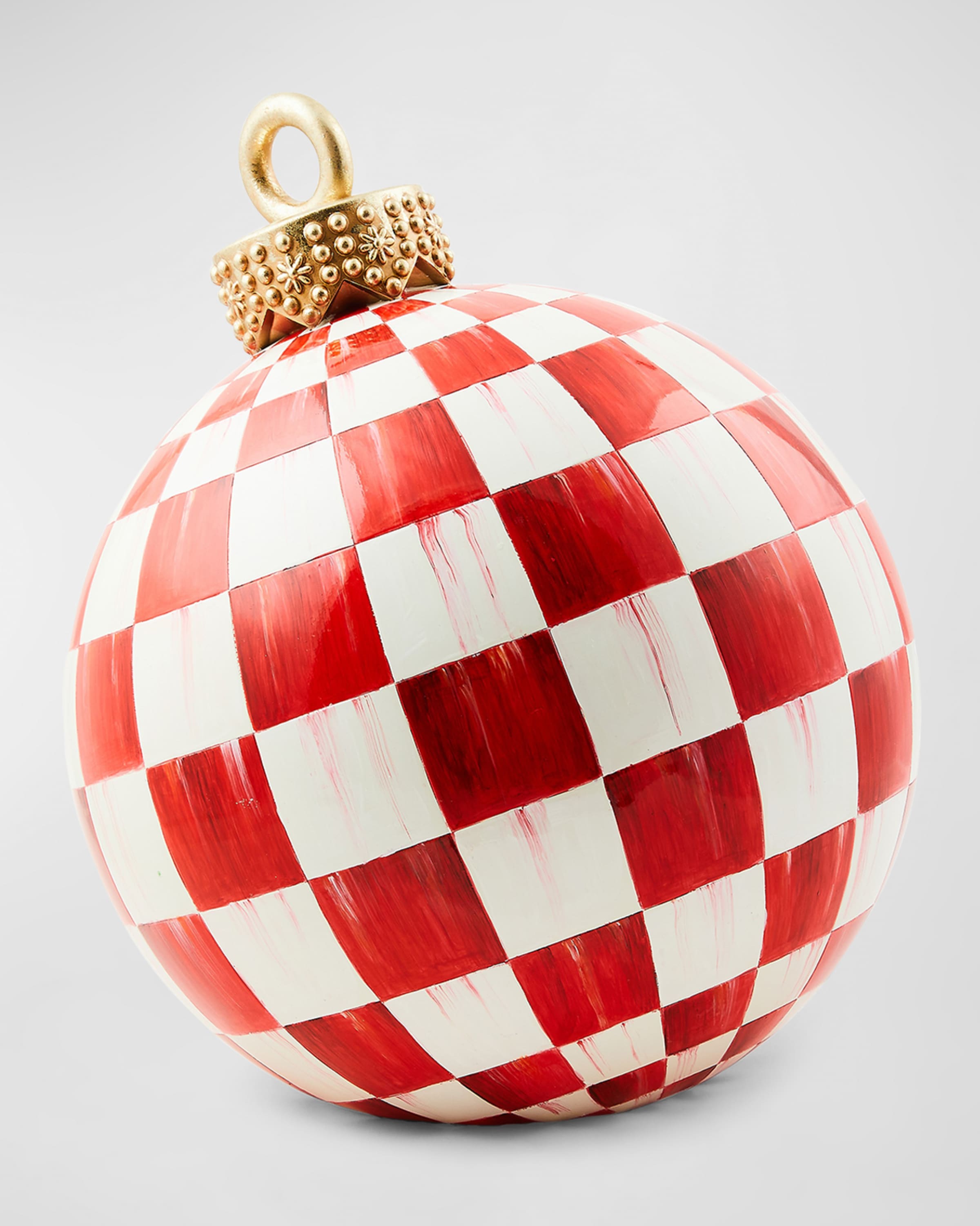 MacKenzie-Childs Red Check Tabletop Christmas Ornament