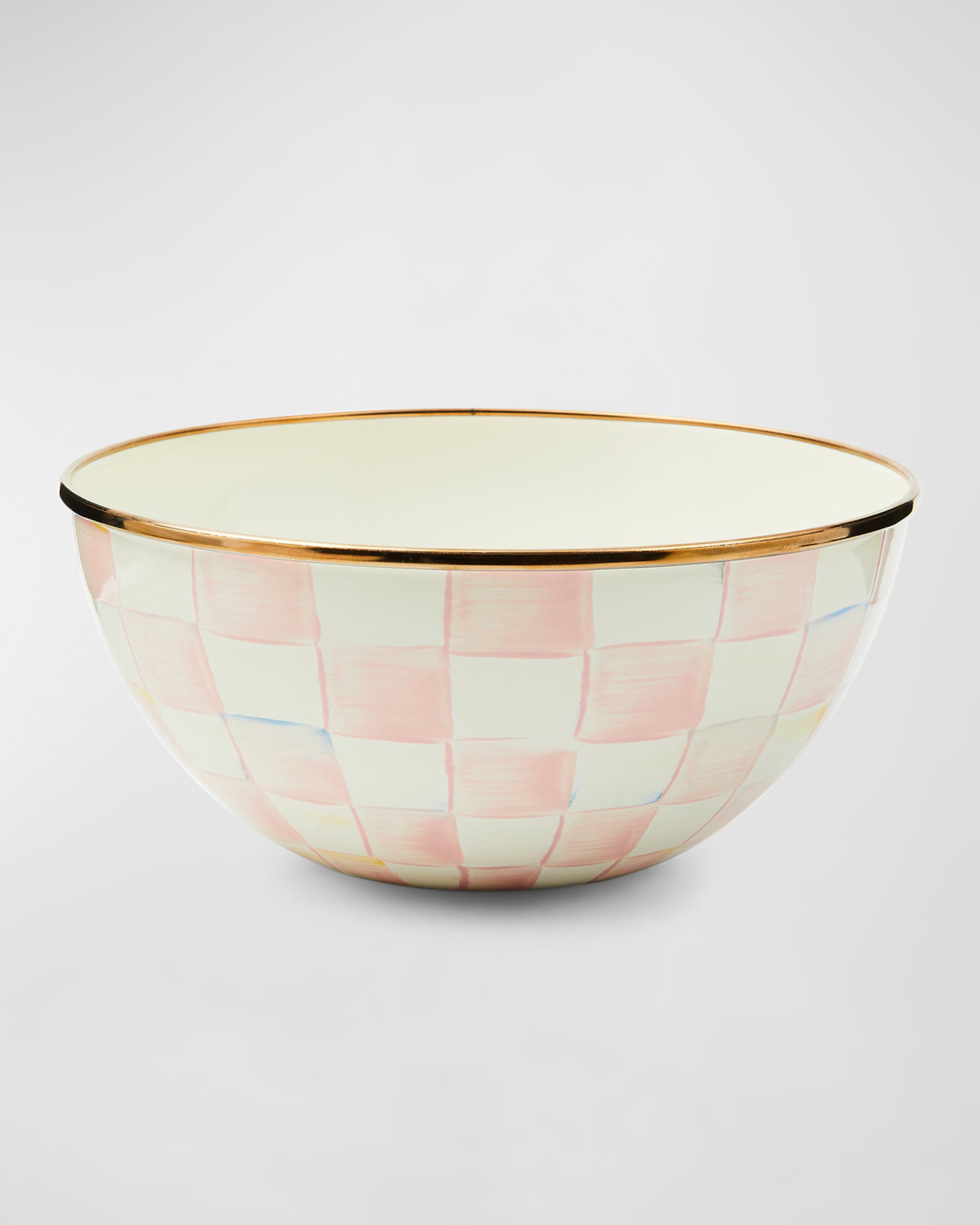 MacKenzie-Childs Rosy Check Enamel Everyday Bowl, Small