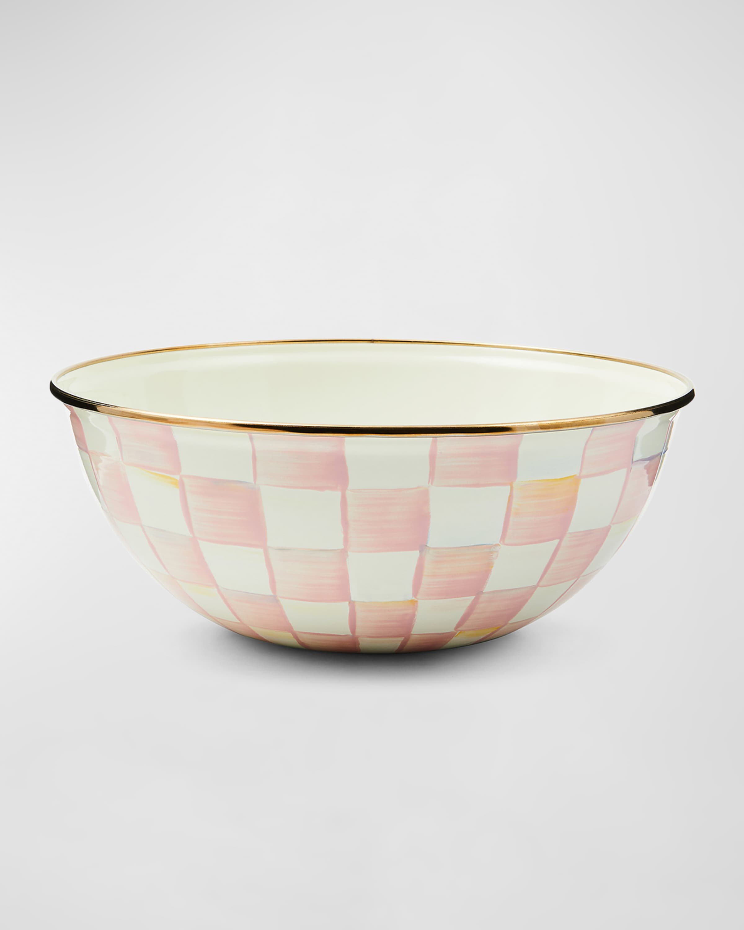 MacKenzie-Childs Rosy Check Enamel Everyday Bowl, Medium